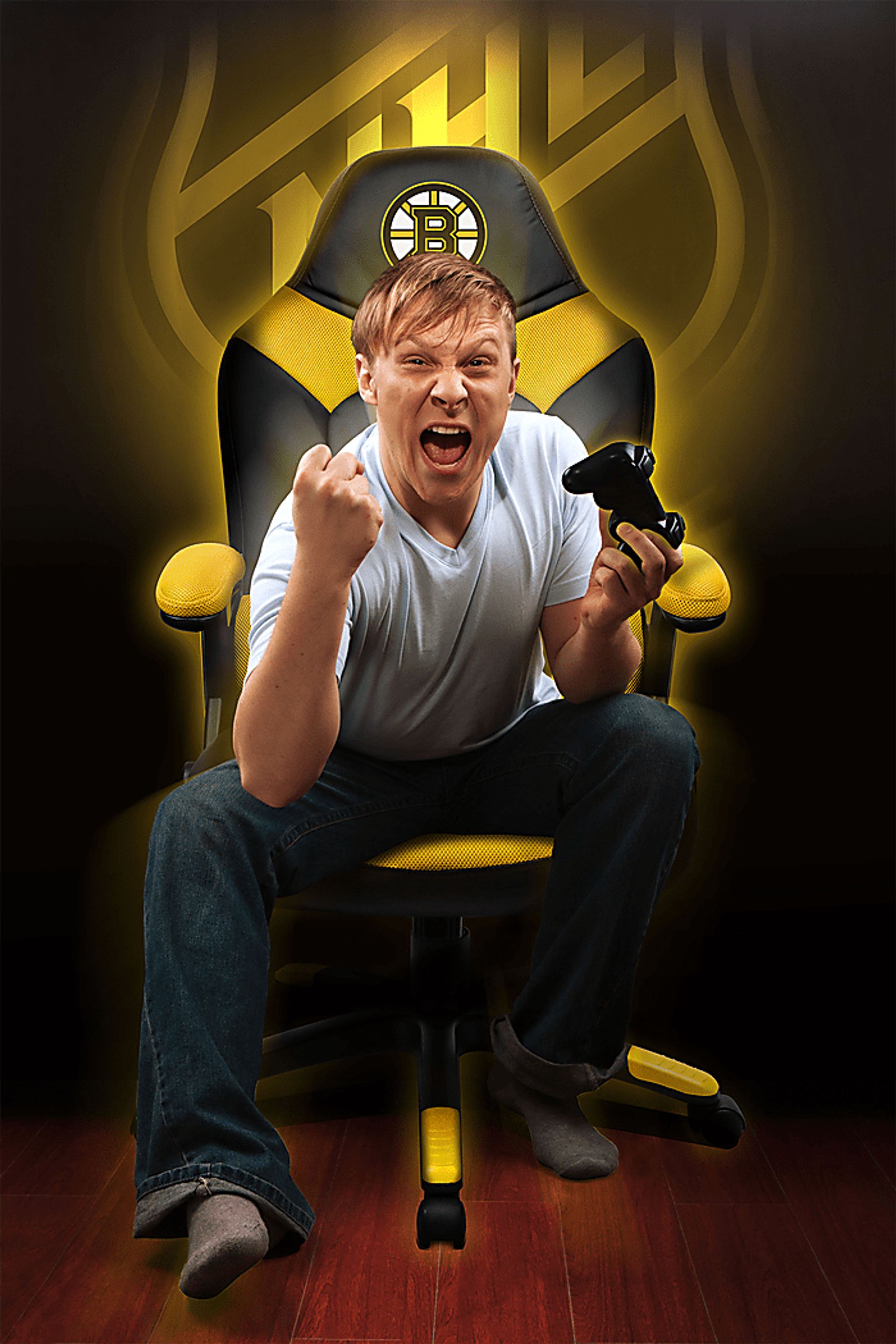 Big Team NHL Boston Bruins Yellow Oversized Gaming Chair - Image 4