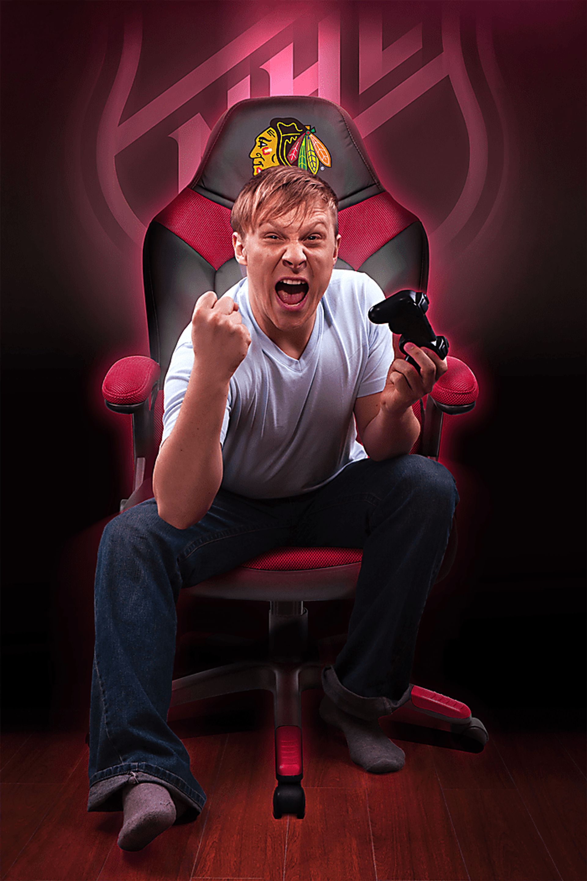 Big Team NHL Chicago Blackhawks Red Oversized Gaming Chair - Image 4