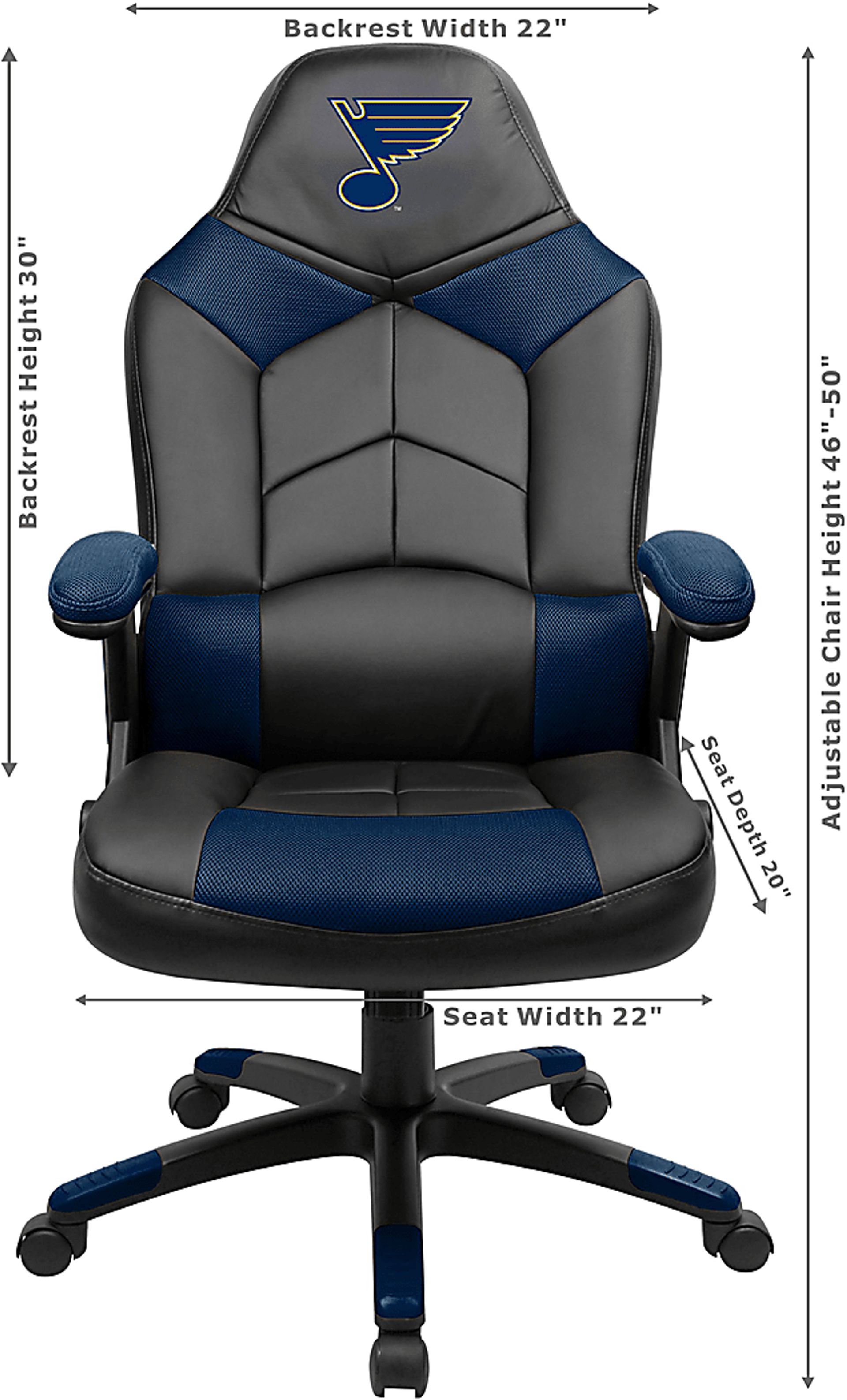 Big Team NHL St Louis Blues Navy Oversized Gaming Chair - Image 3