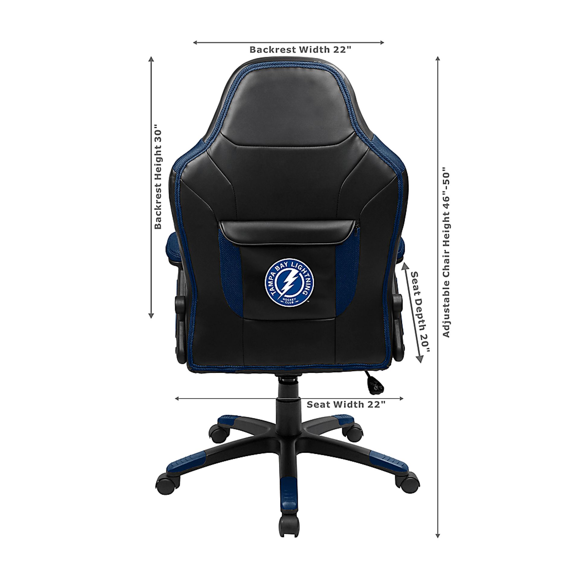 Big Team NHL Tampa Bay Lightning Navy Oversized Gaming Chair - Image 3
