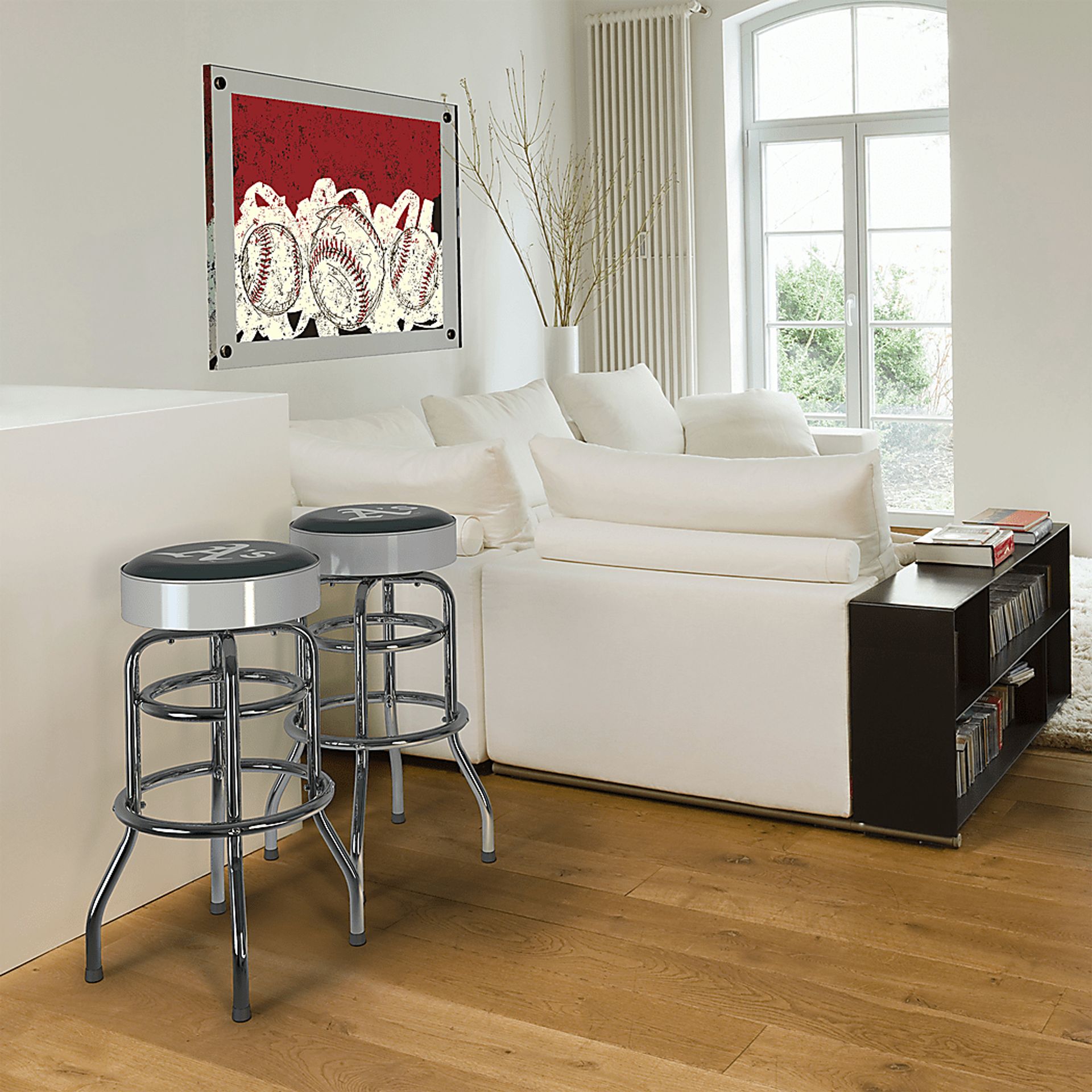 Oakland Athletics White Barstool - Image 2