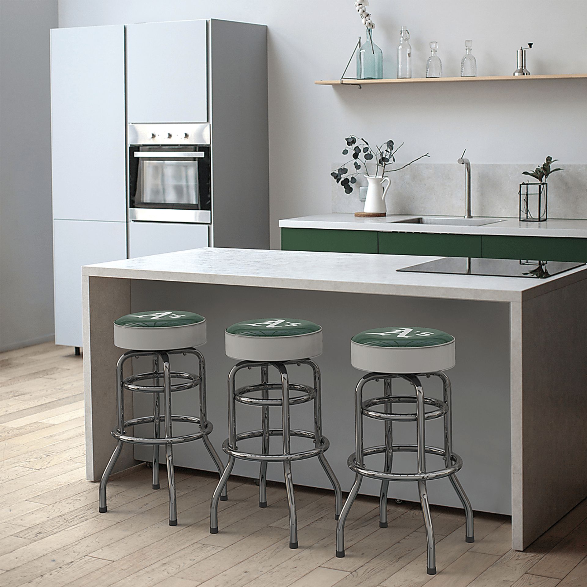 Oakland Athletics White Barstool - Image 3