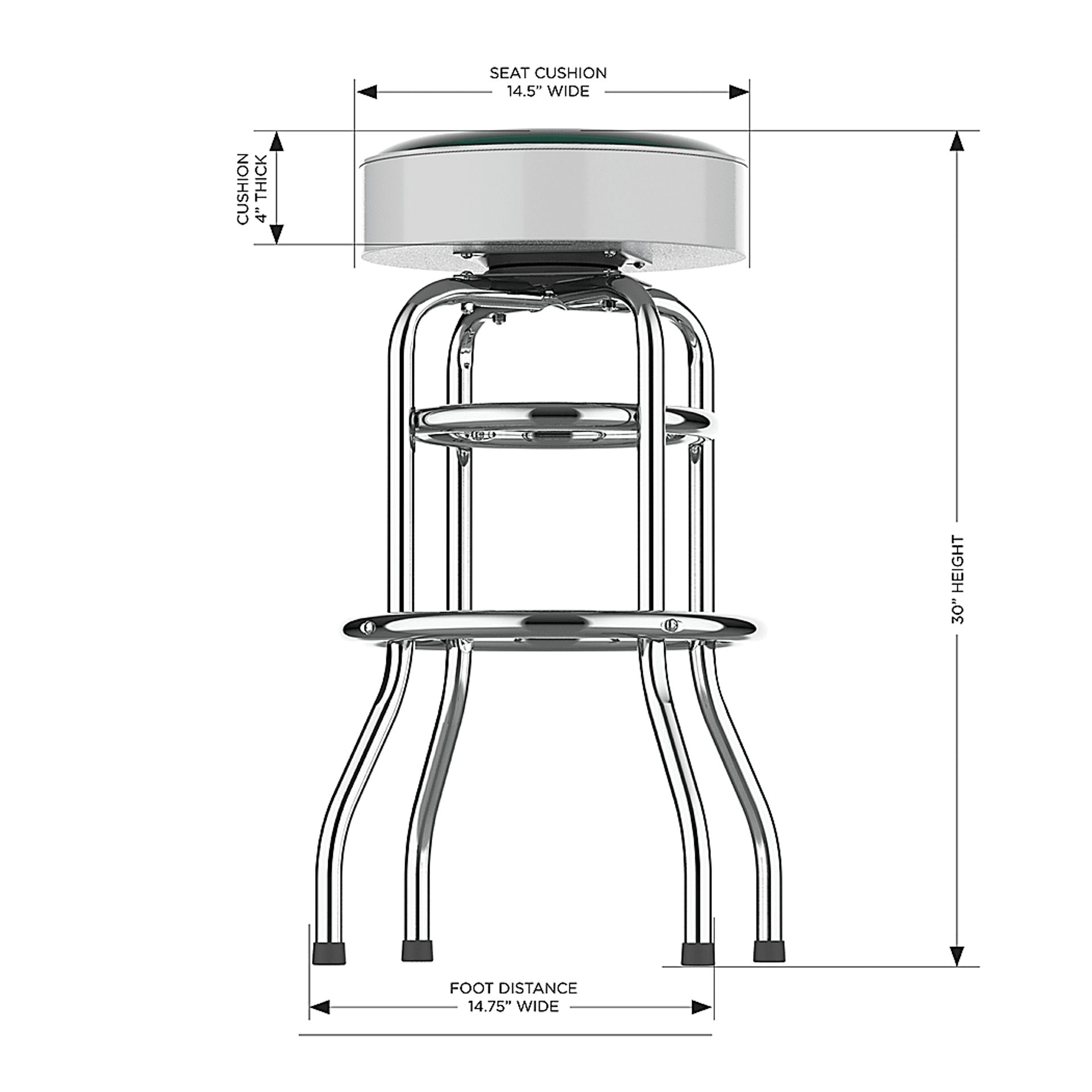 Oakland Athletics White Barstool - Image 5