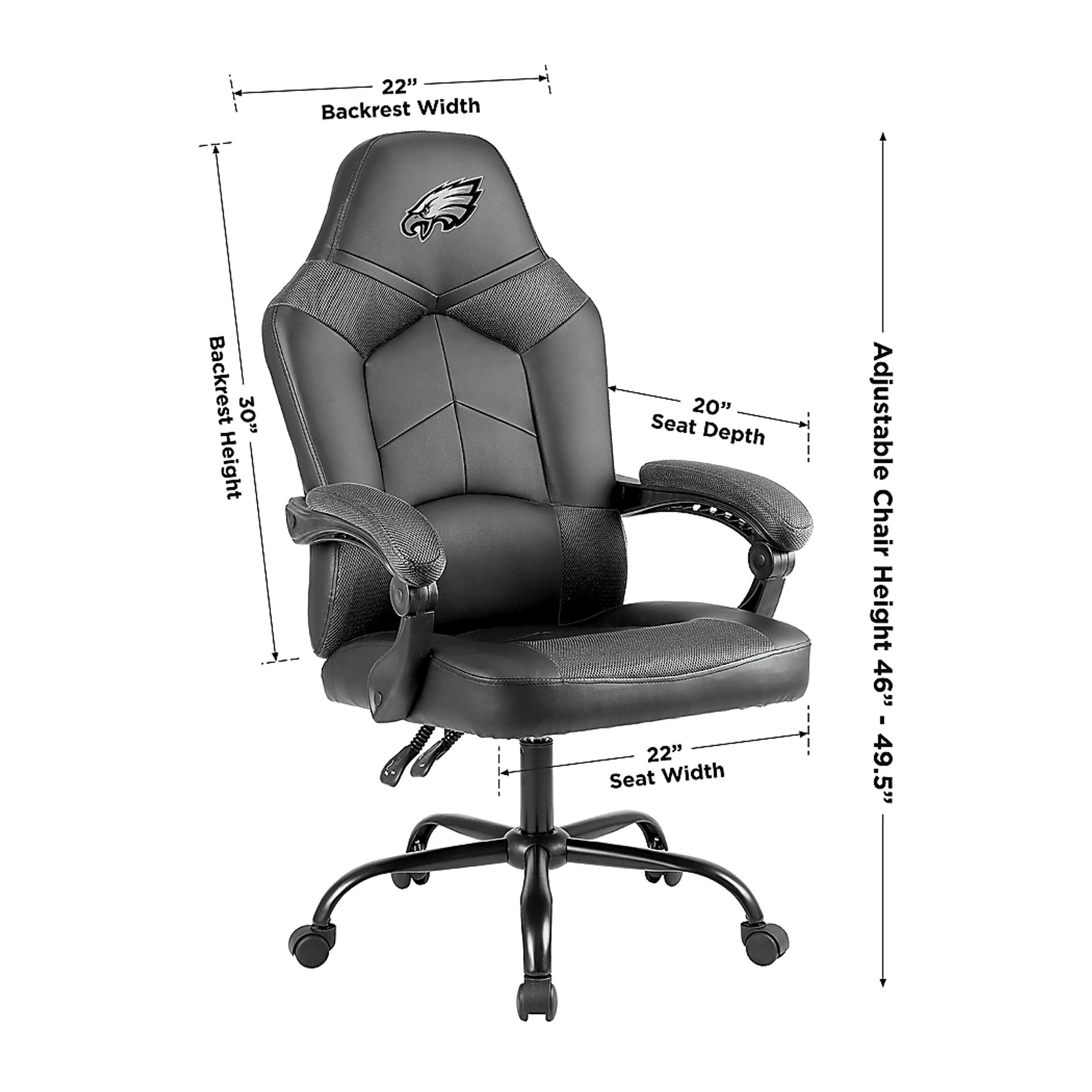 Big Team Philadelphia Eagles Gray Office Chair - Image 4