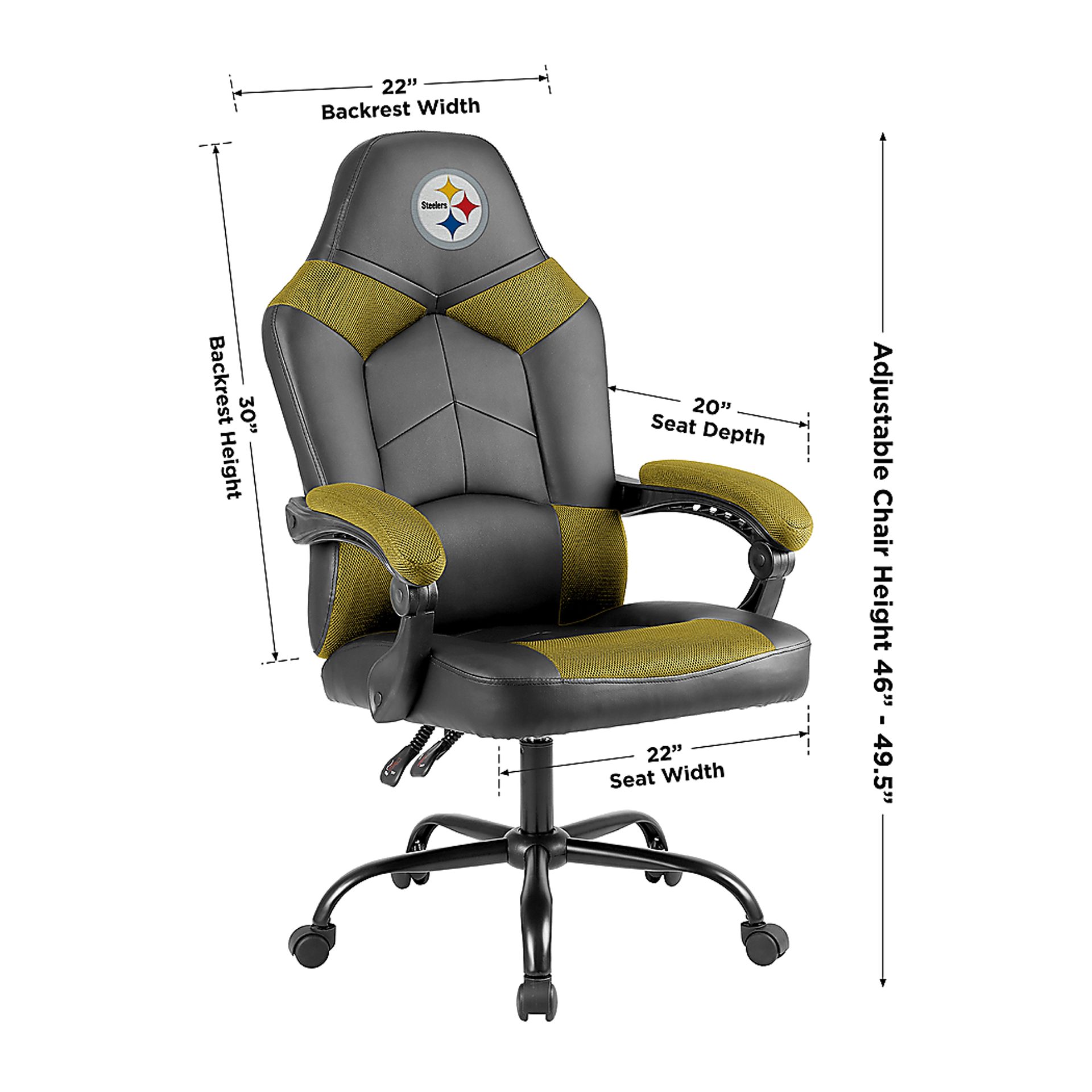 Big Team Pittsburg Steelers Yellow Office Chair - Image 4