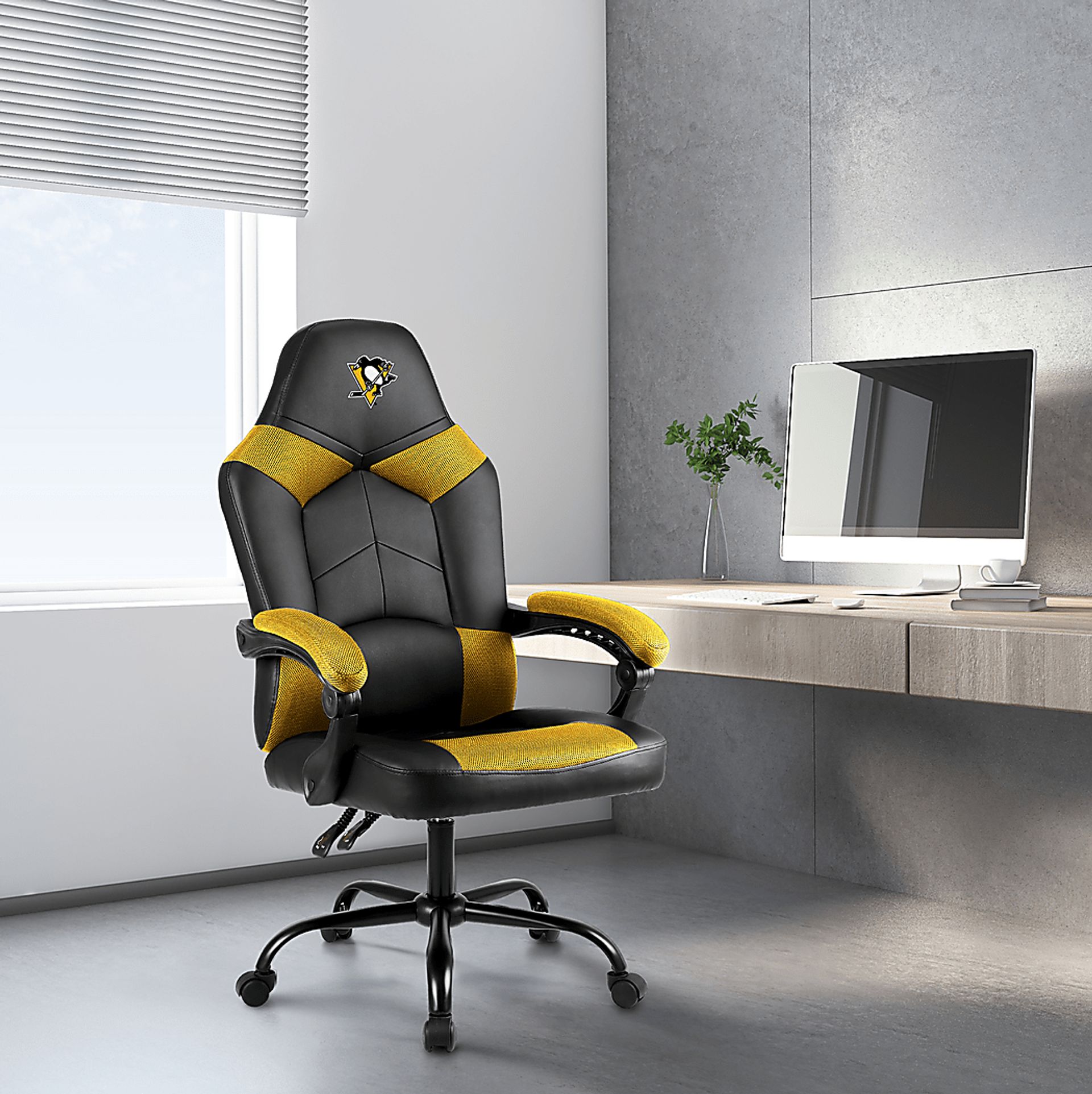 Big Team Pittsburgh Penguins Yellow Office Chair - Image 2