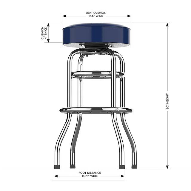 Big Team Tennessee Titans Navy Barstool - Thumbnail - Image 5