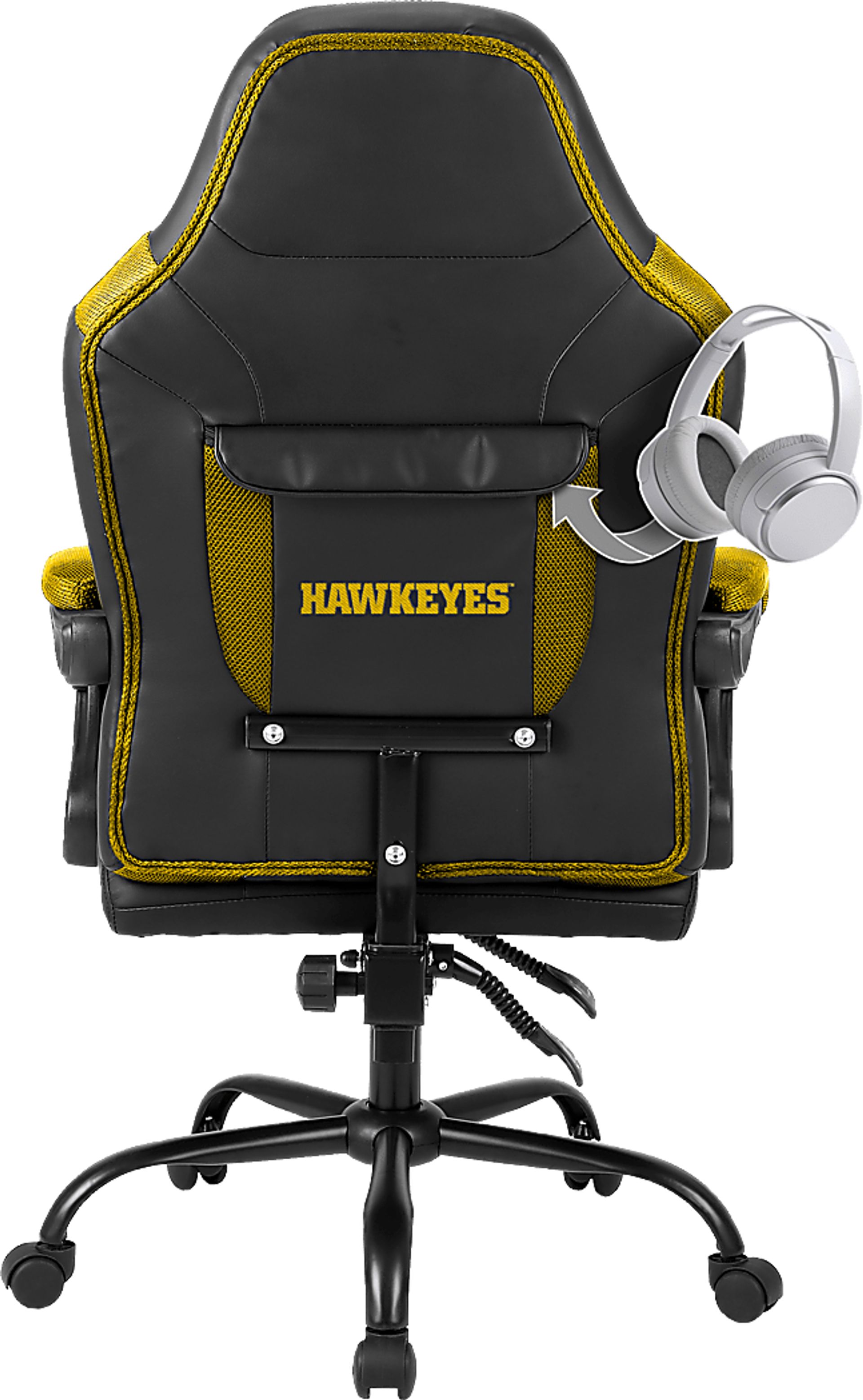 Big Team University of Iowa Yellow Office Chair - Image 3