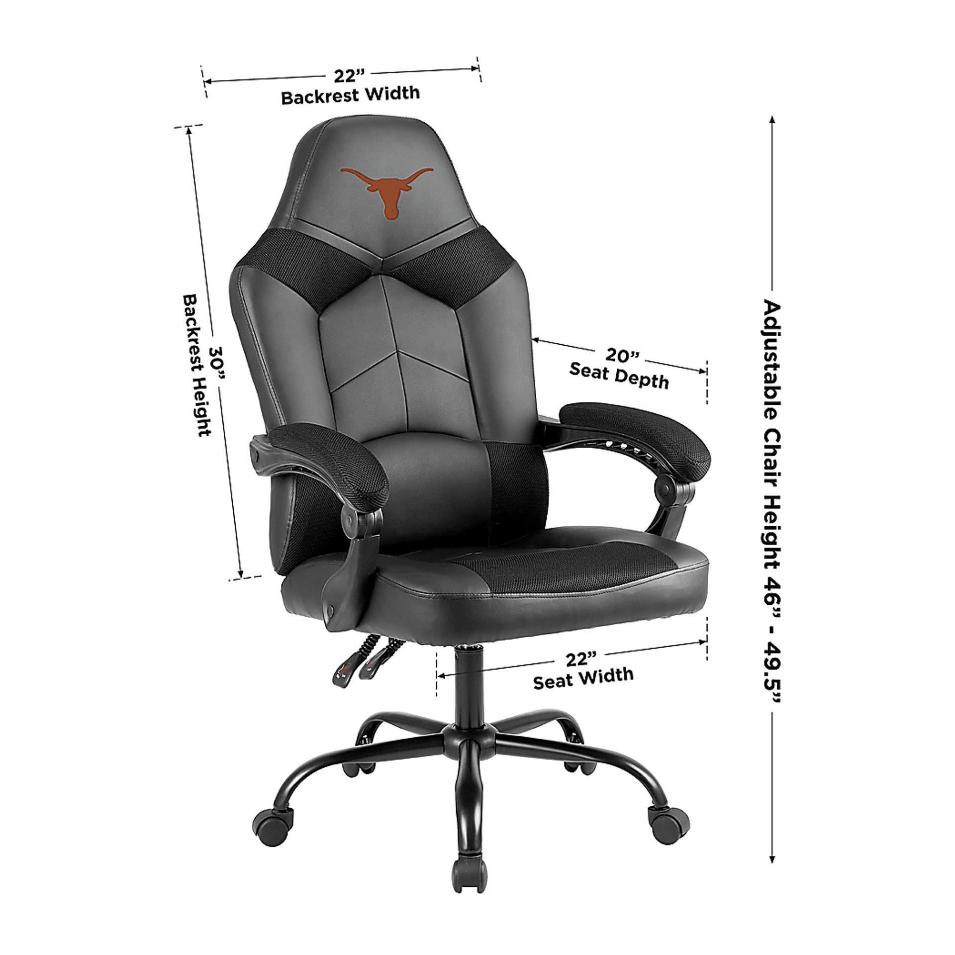 Big Team University of Texas Black Office Chair - Image 4