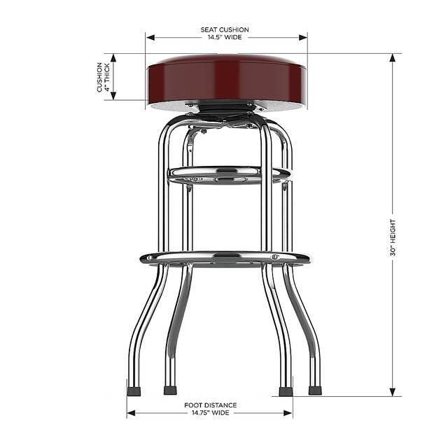 Big Team Washington Commanders Burgundy Barstool - Thumbnail - Image 5