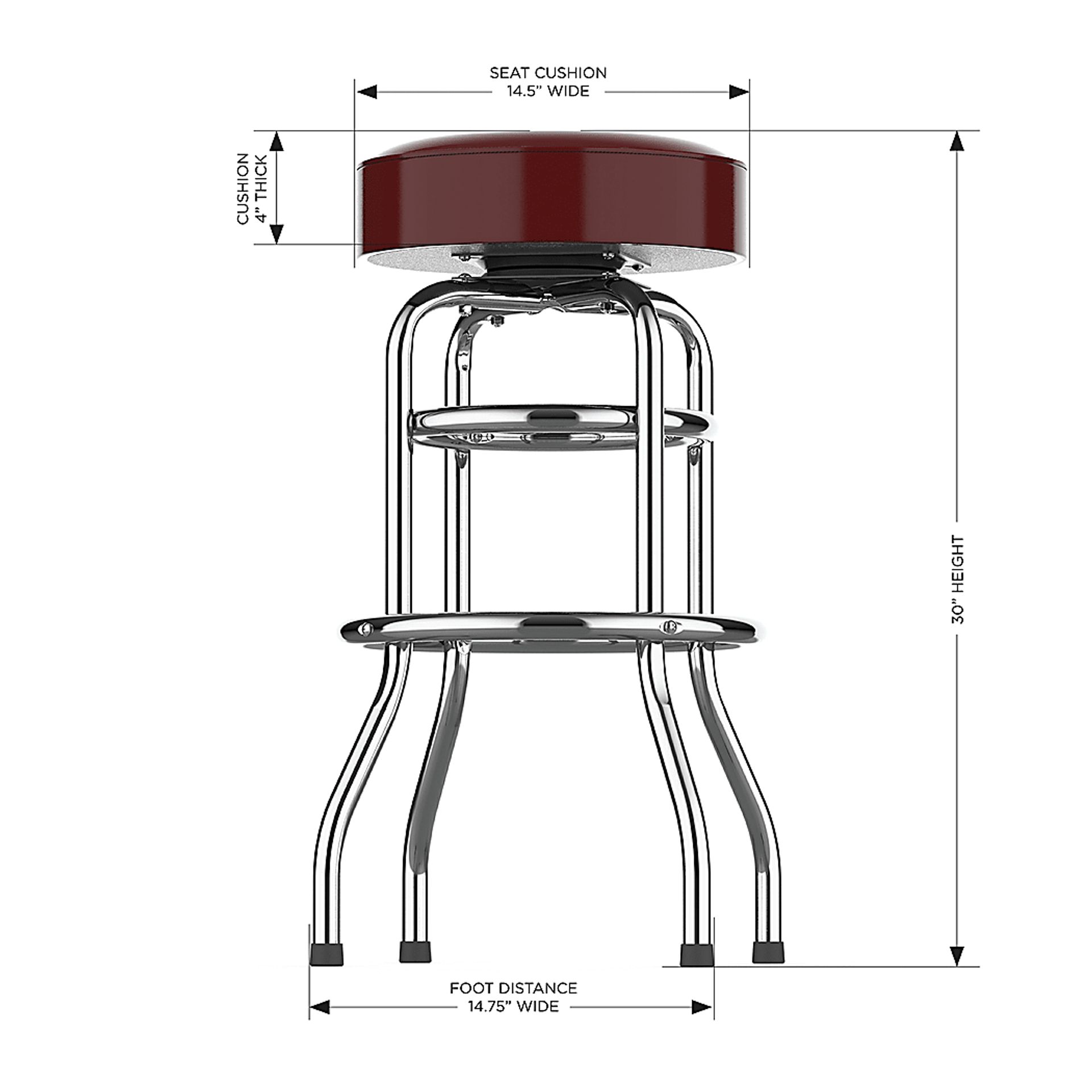 Big Team Washington Commanders Burgundy Barstool - Image 5