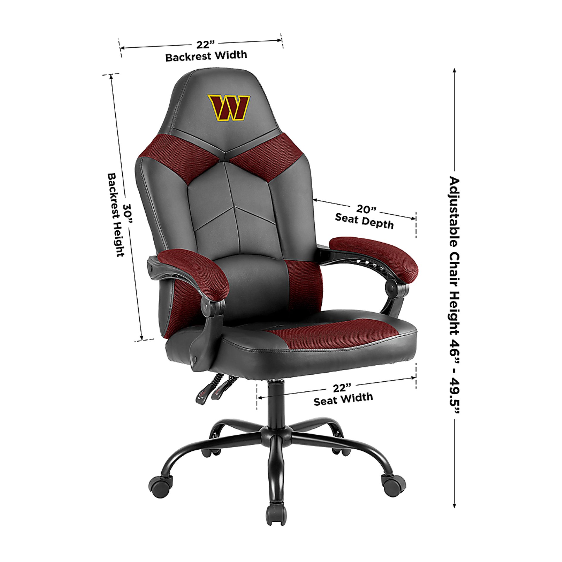 Big Team Washington Commanders Burgundy Office Chair - Image 4