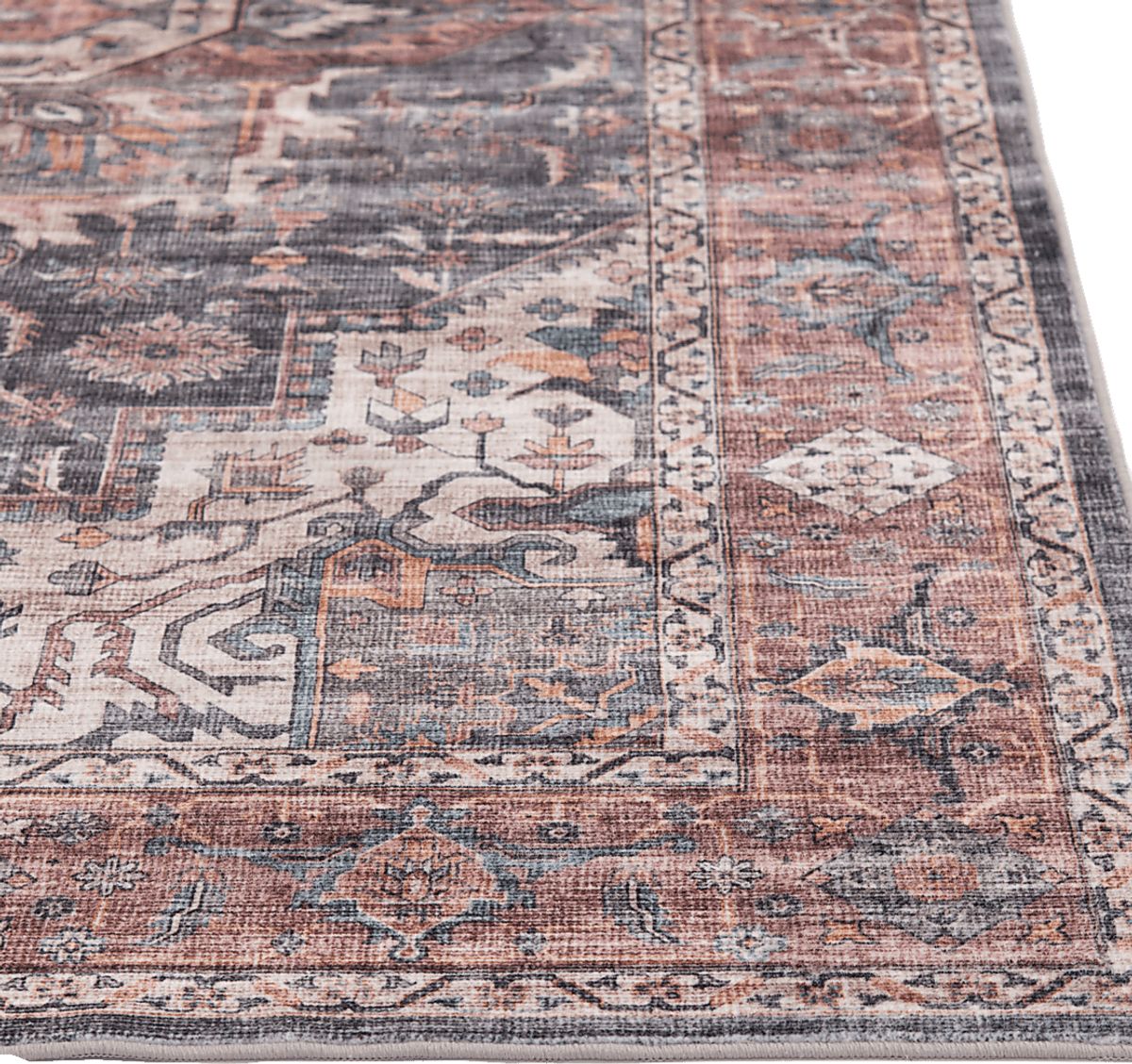 Bilbrey Rust Red Polyester Fabric Rug | Rooms to Go