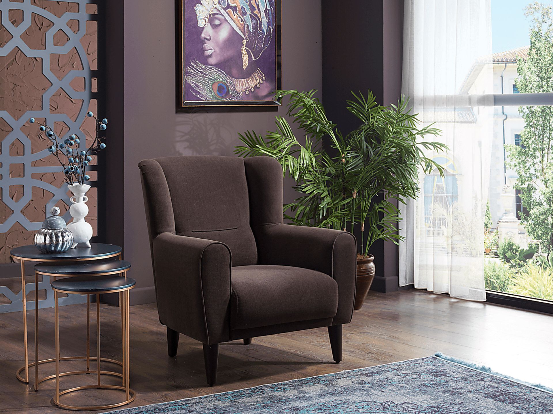 Bilings Dark Brown Accent Chair - Image 4
