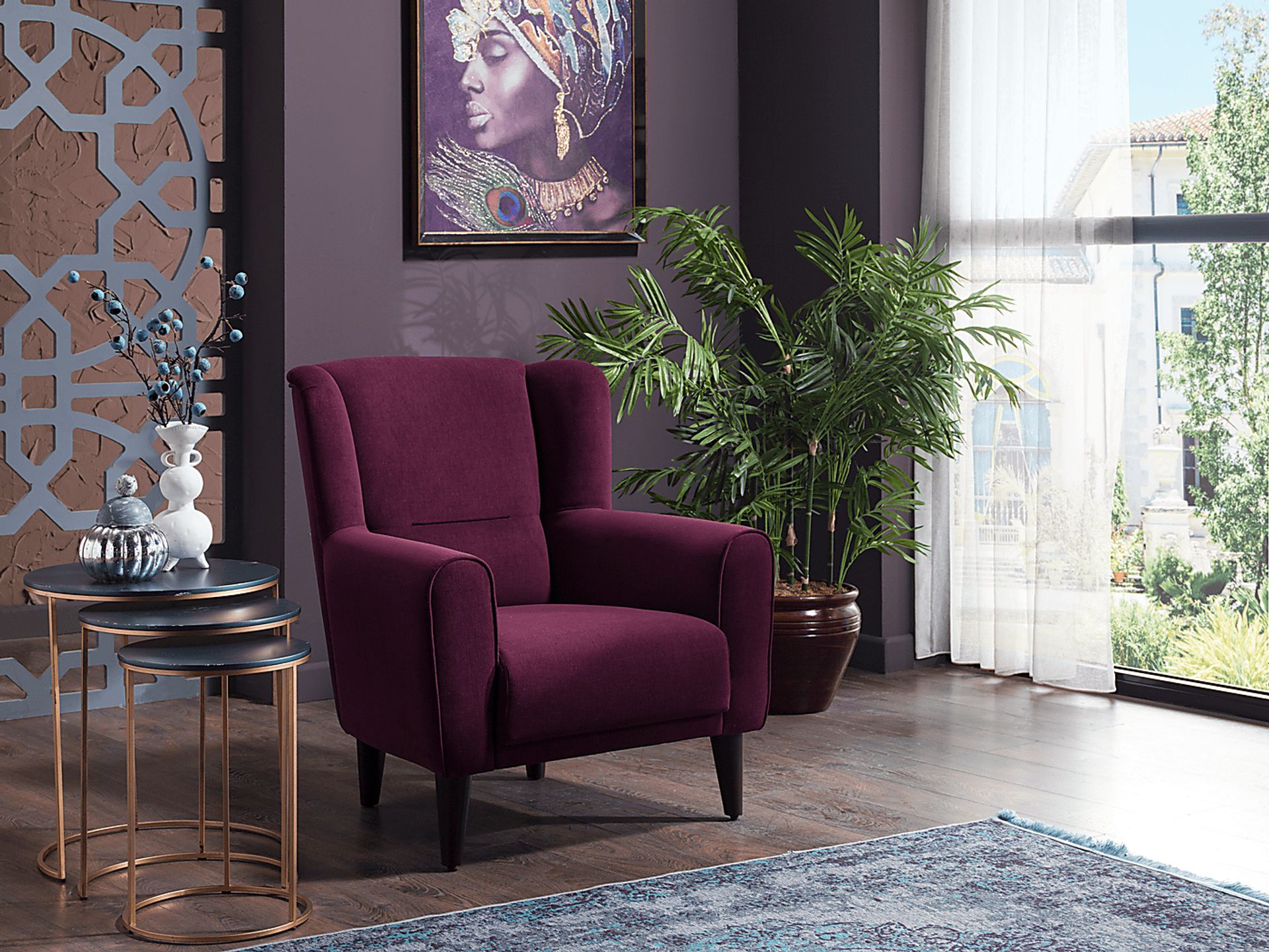 Bilings Merlot Accent Chair - Image 3