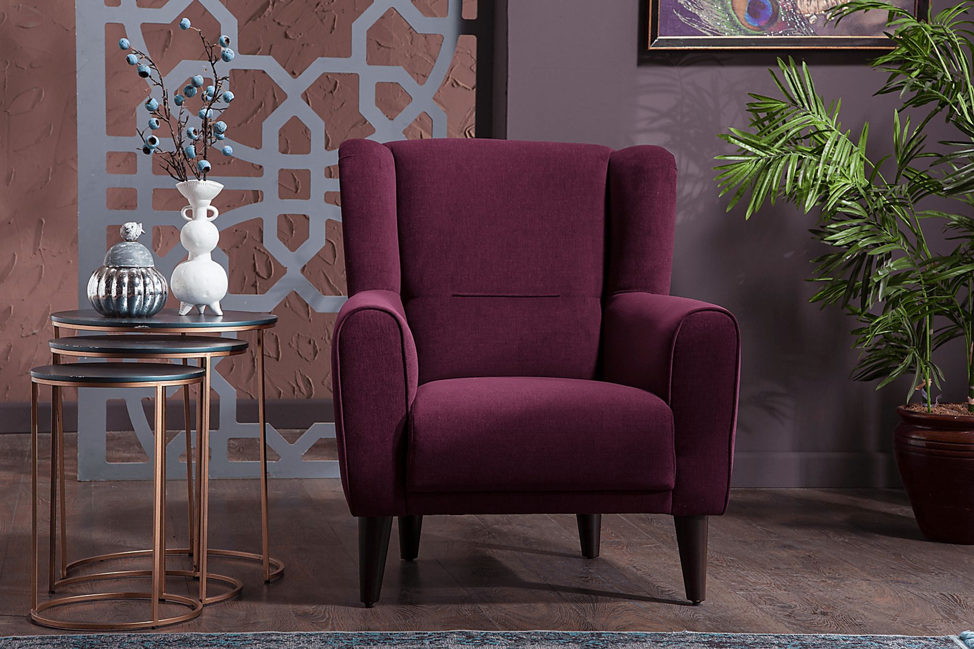 Bilings Merlot Accent Chair - Image 4