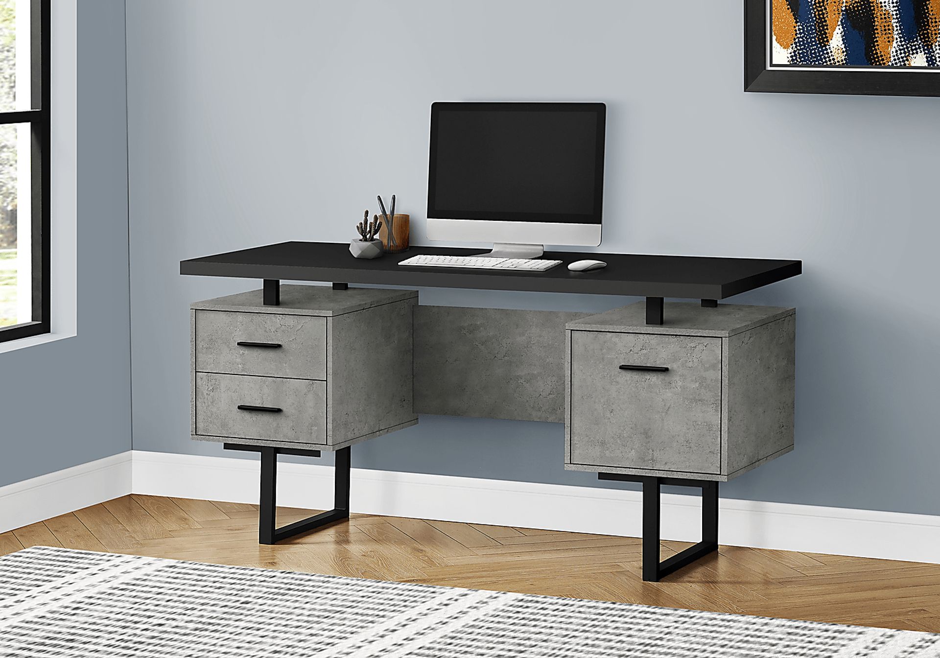Billingsly Charcoal Desk - Image 2