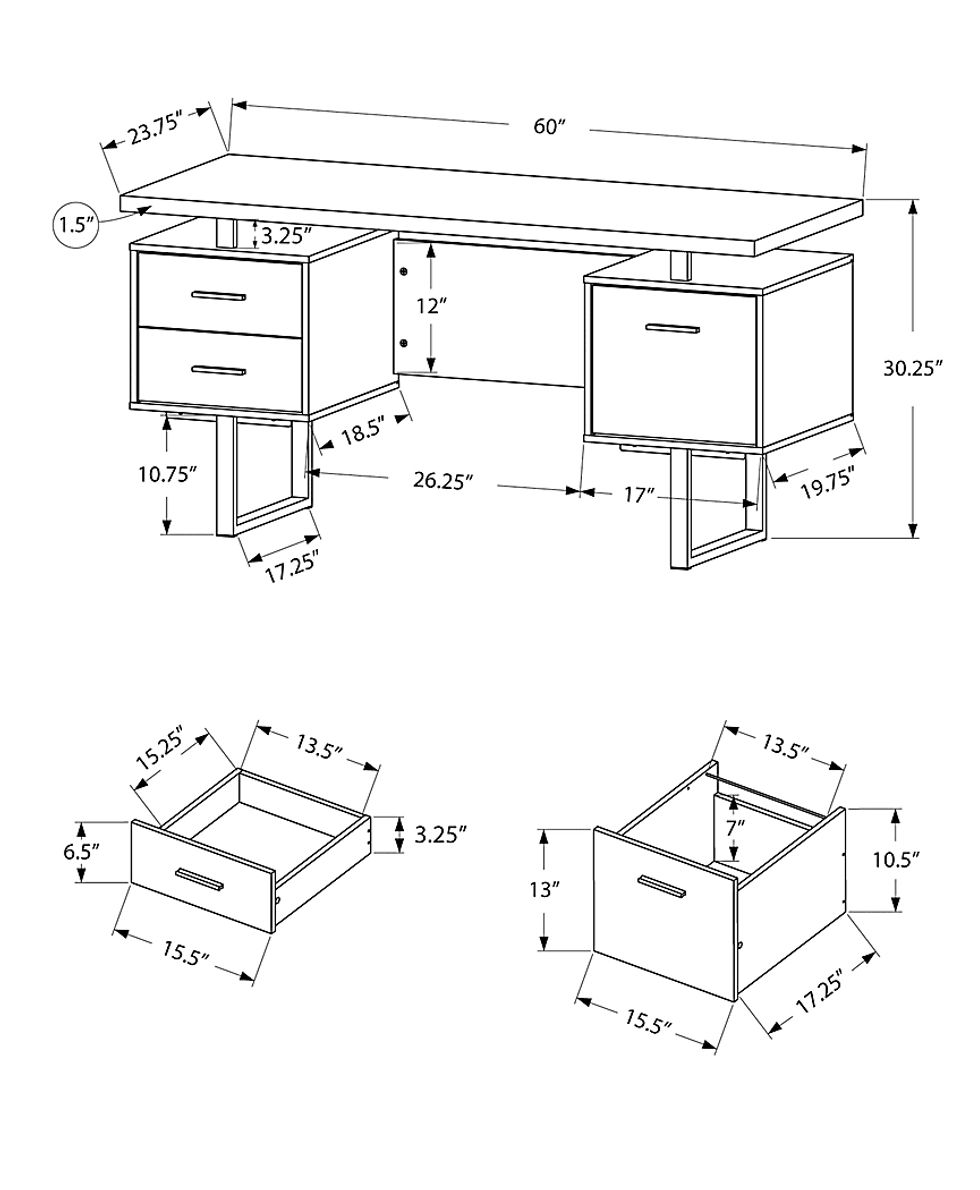 Billingsly Charcoal Desk