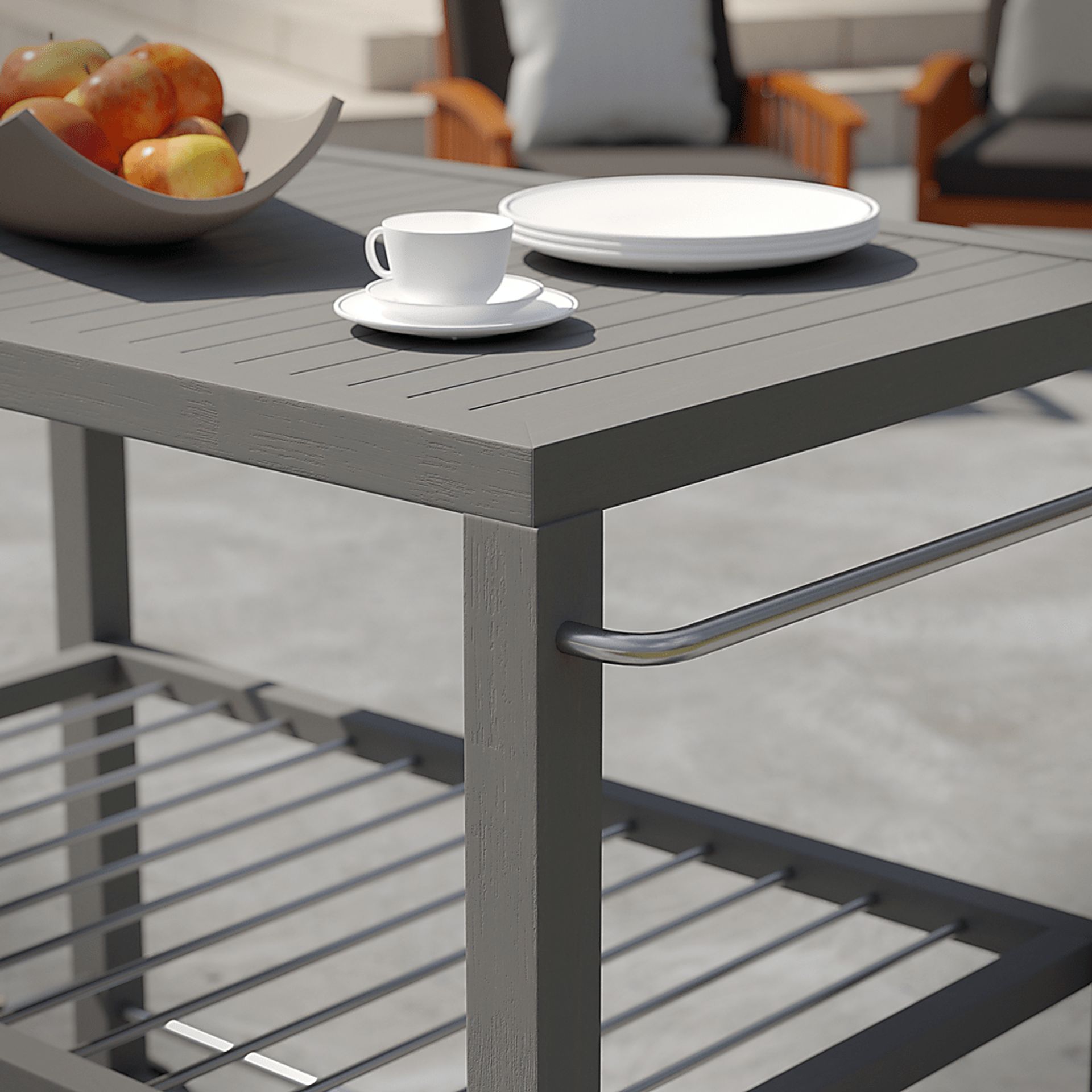 Bilmarsan Gray Outdoor Bar Cart - Image 3