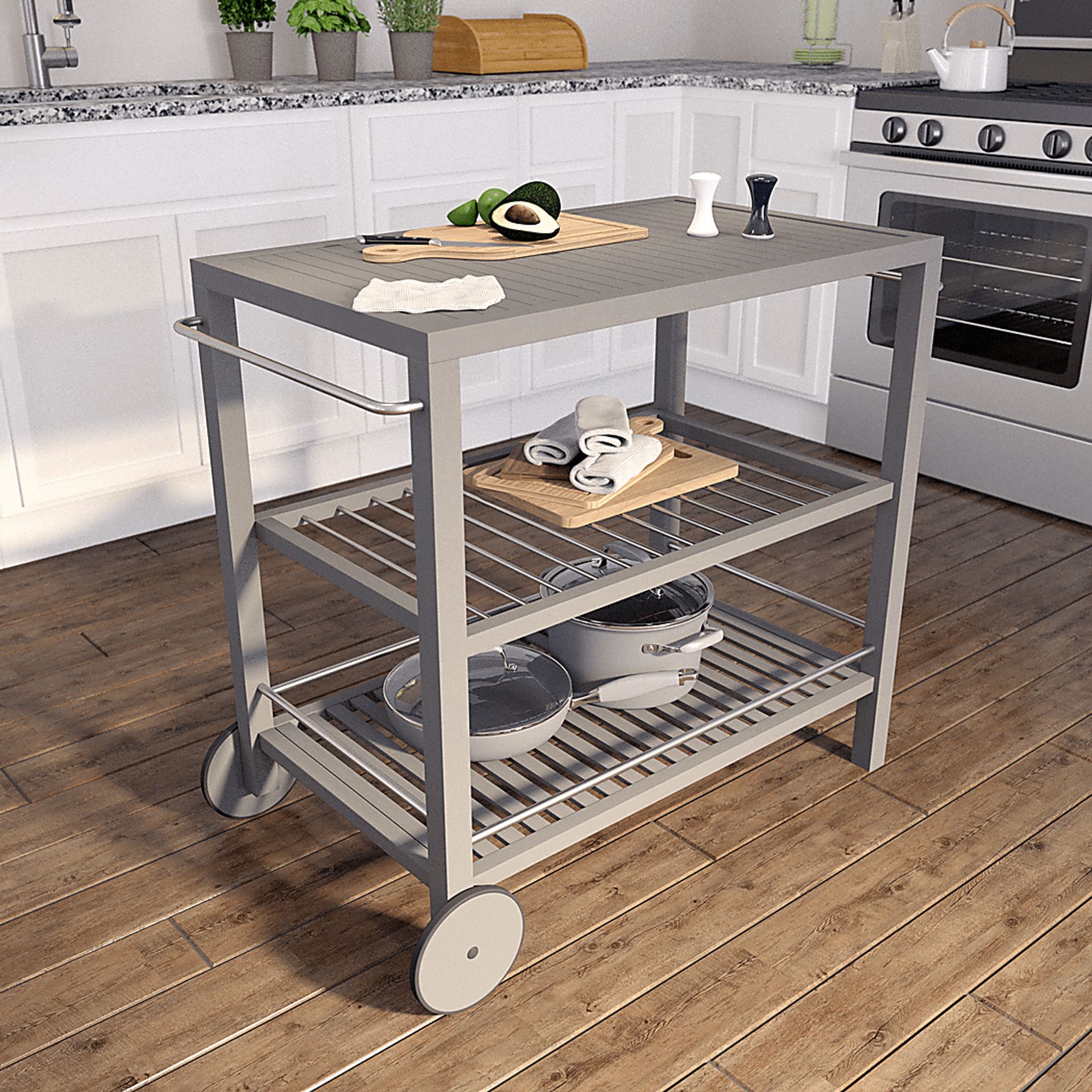 Bilmarsan Gray Outdoor Bar Cart - Image 6