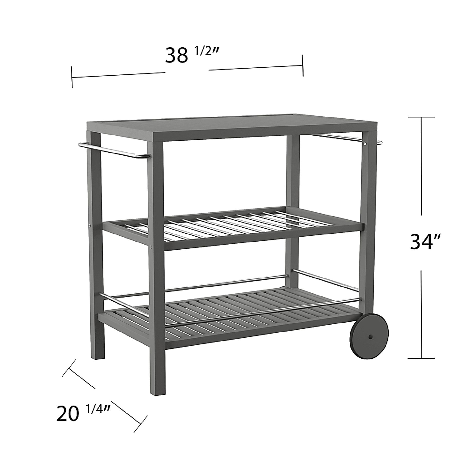 Bilmarsan Gray Outdoor Bar Cart - Image 7