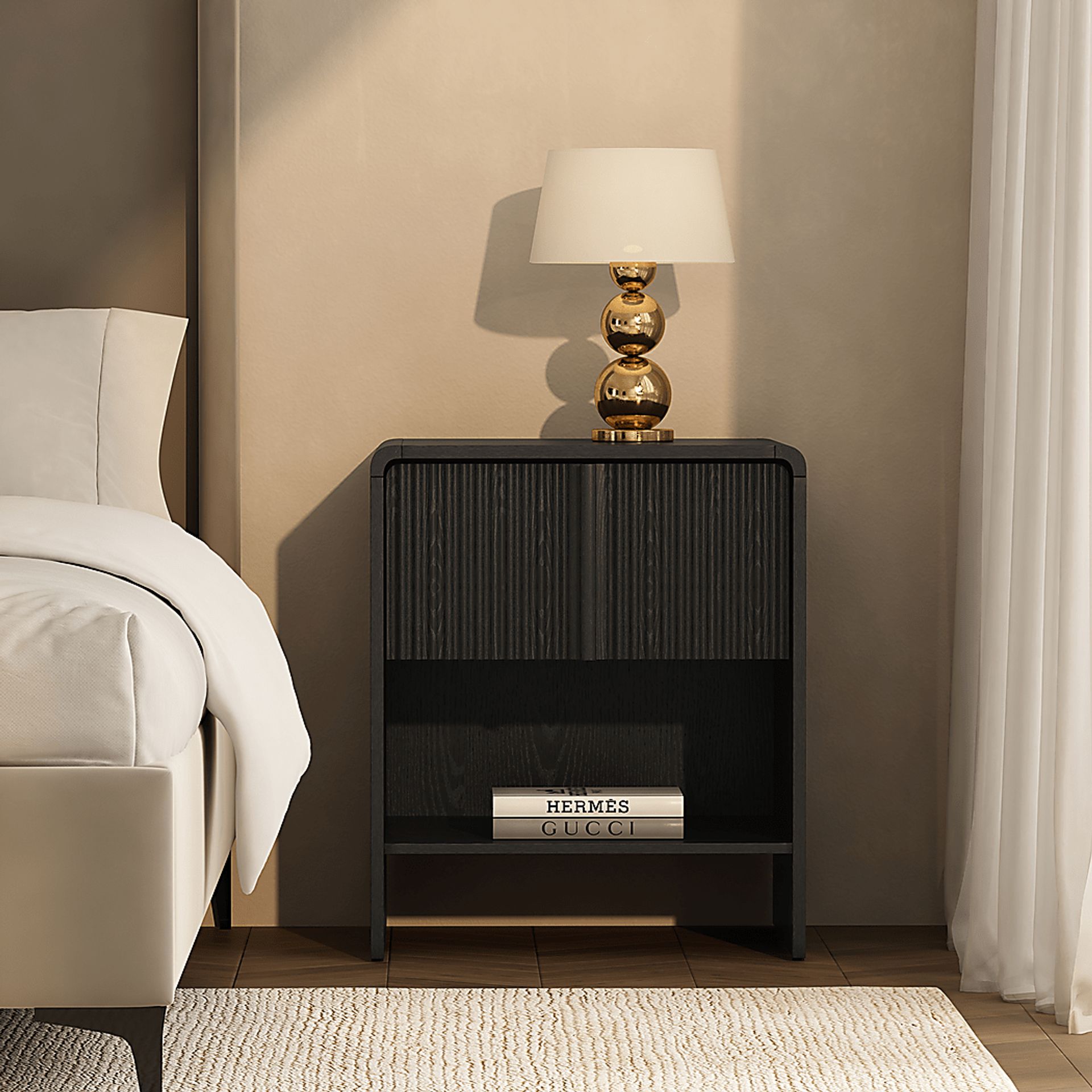 Bilwu I Black Nightstand - Image 2