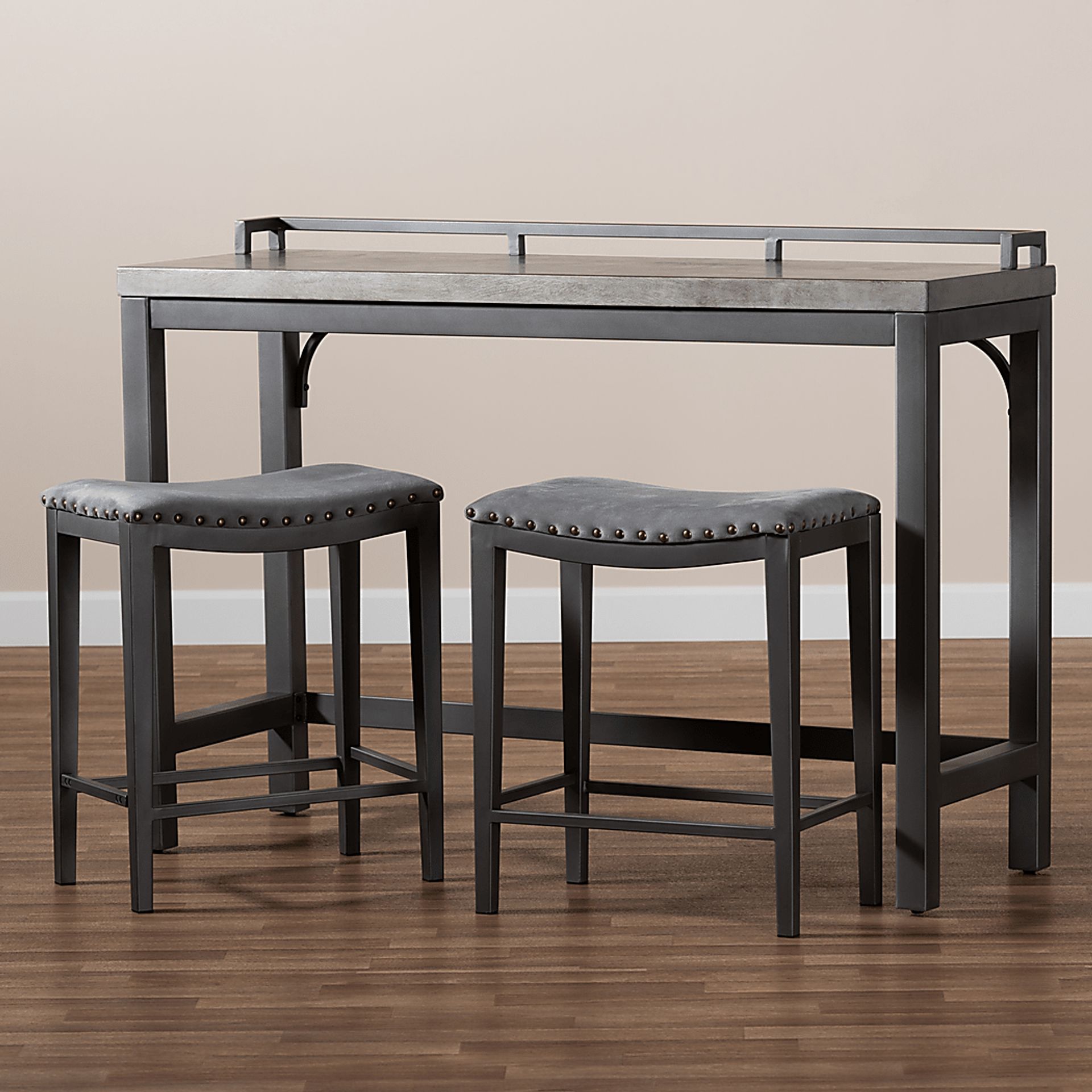 Bilyeu Gray 3 Pc Counter Height Table Set - Image 7