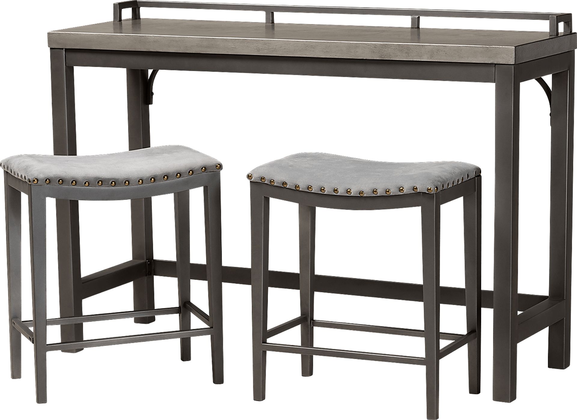 Bilyeu Gray 3 Pc Counter Height Table Set - Image 1