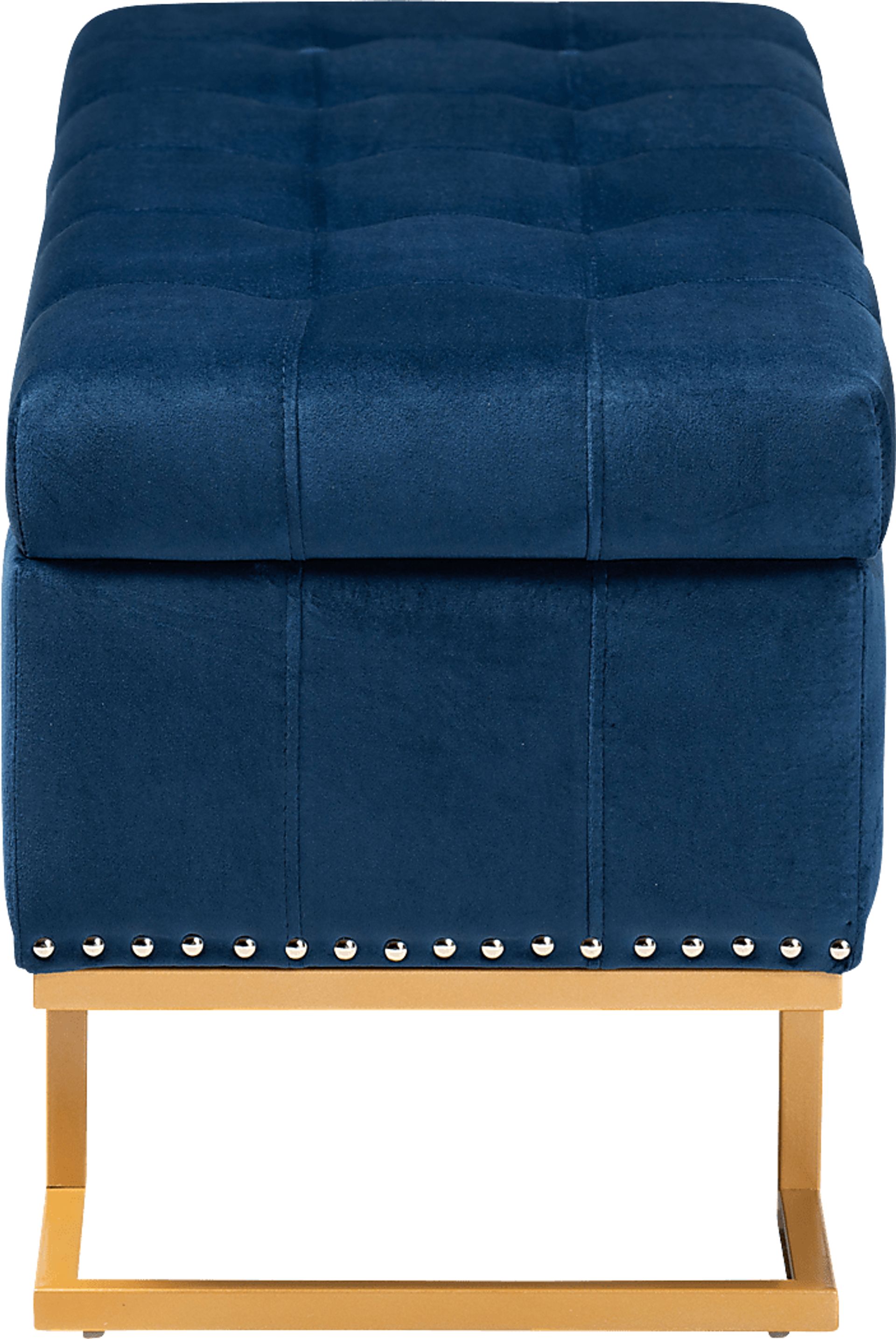 Binewood Blue Storage Ottoman - Image 4