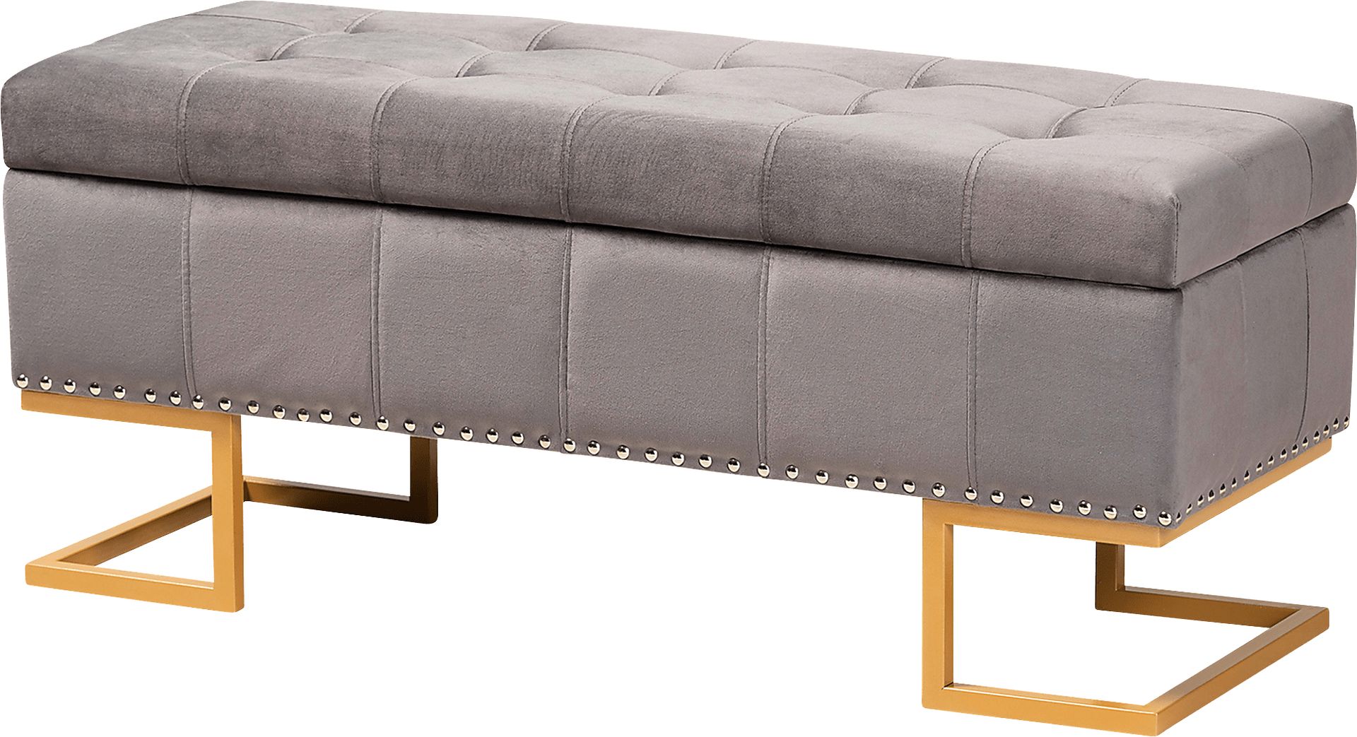 Binewood Gray Storage Ottoman - Image 1