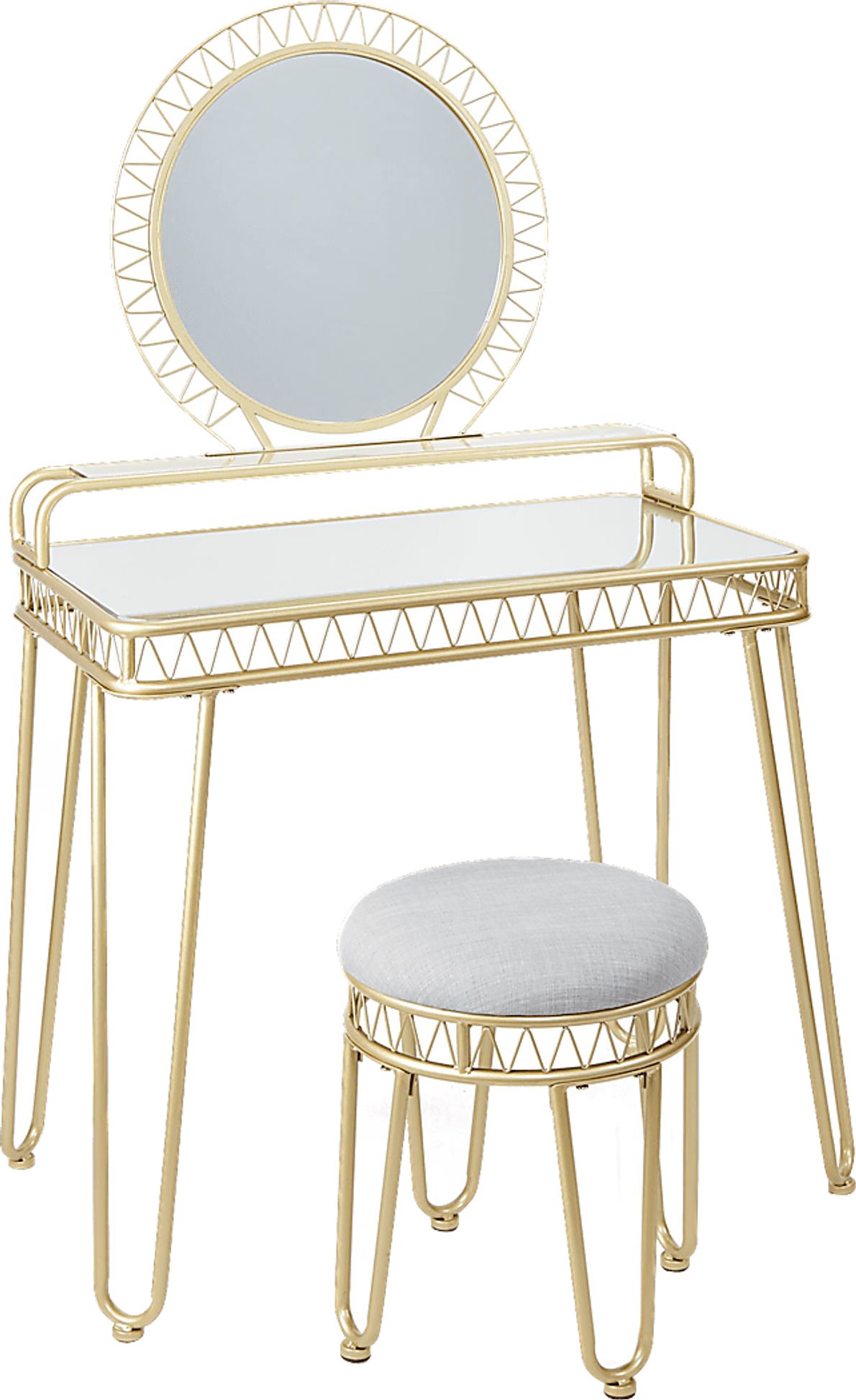 Binford Gold Colors,Metal Vanity Set Rooms To Go