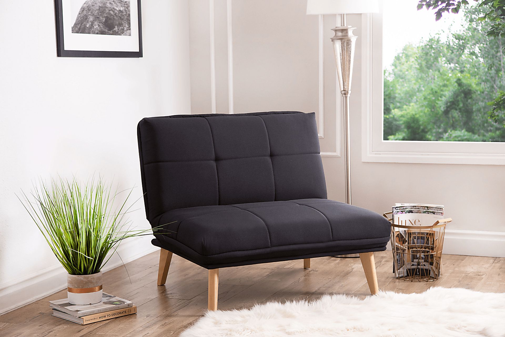 Binney Black Convertible Chair - Image 2