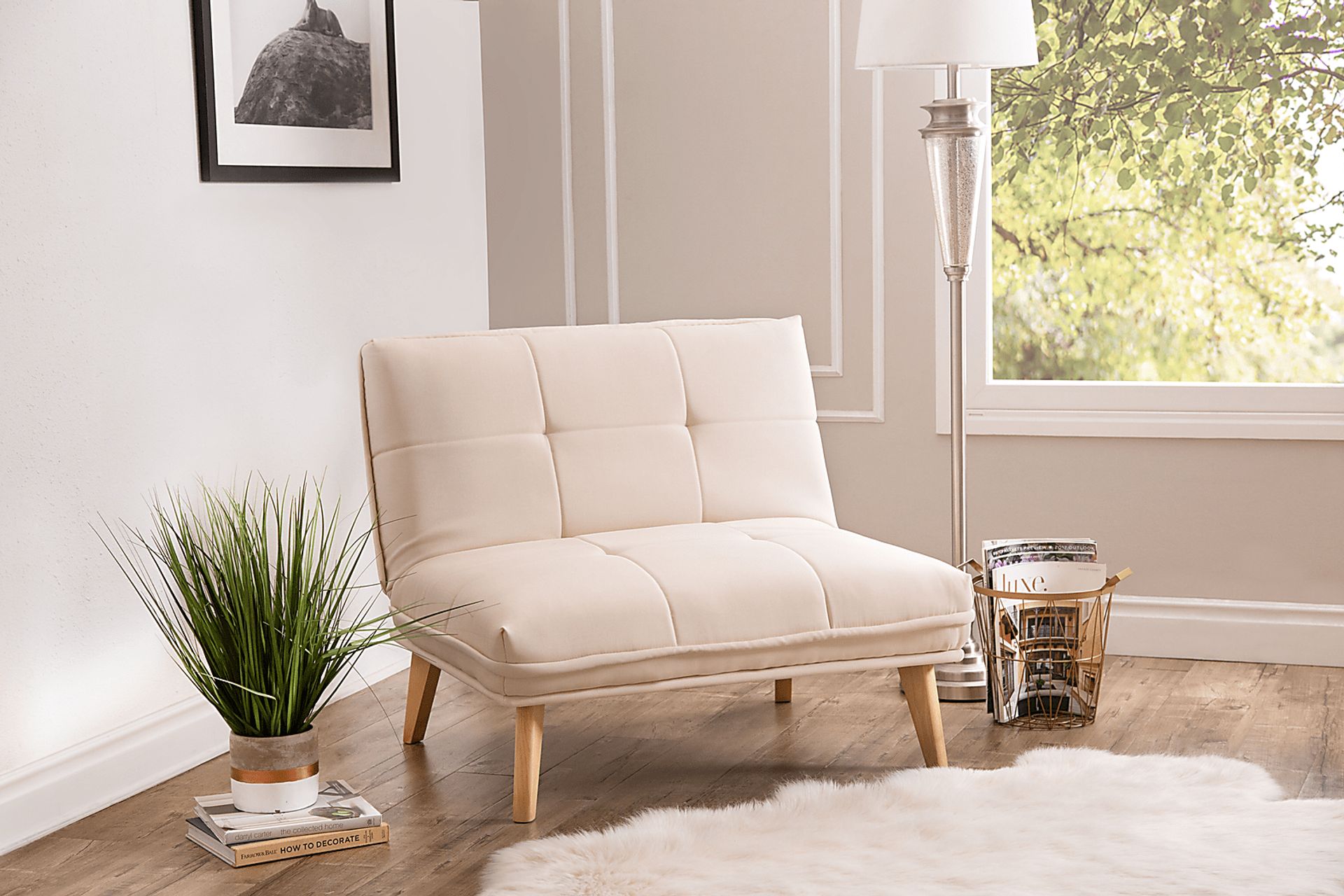 Binney Ivory Convertible Chair - Image 2