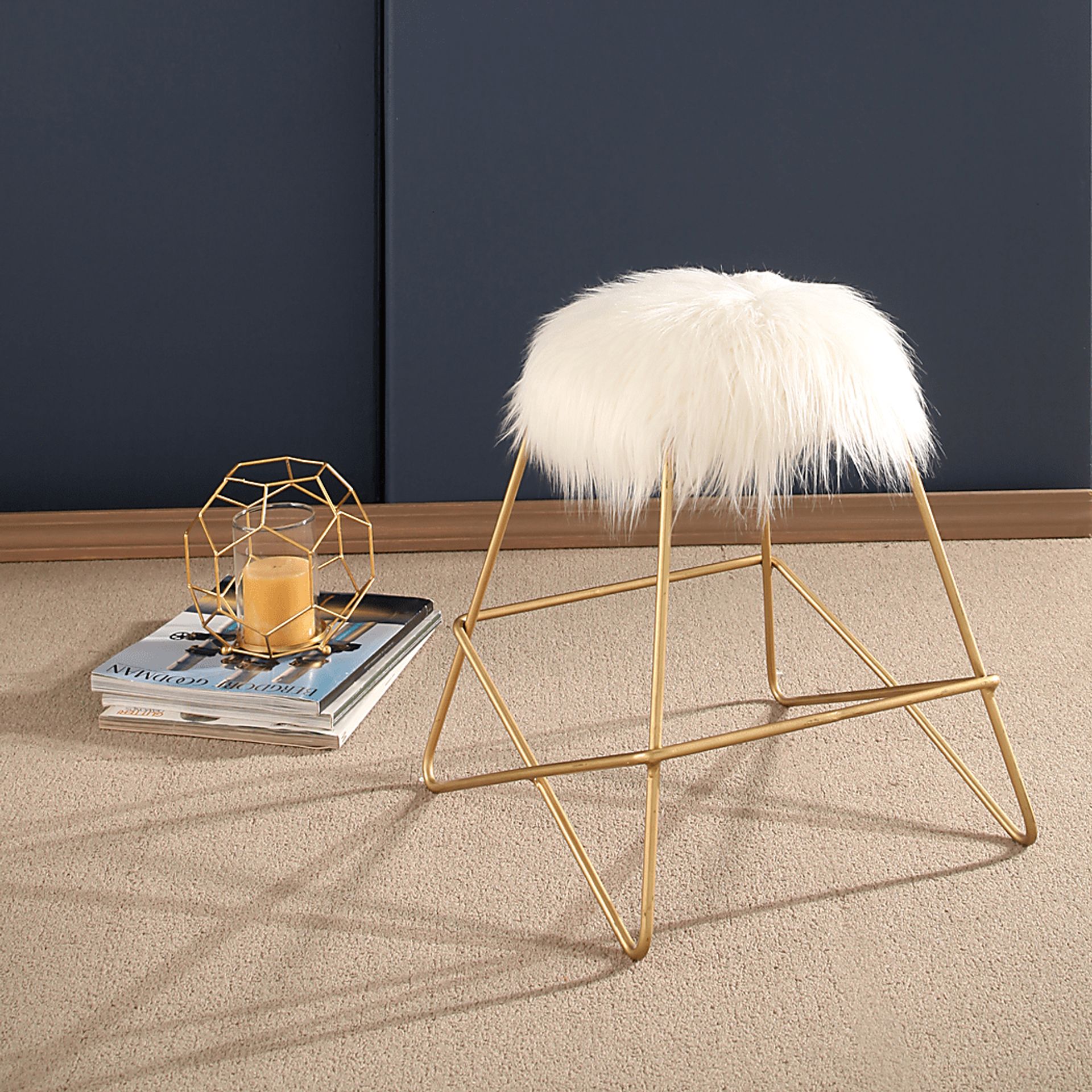 Birdies White Vanity Stool - Image 2