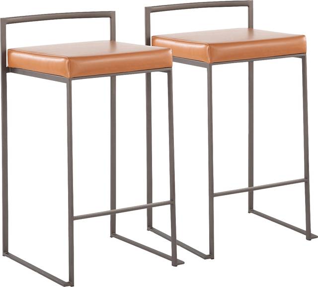 Birdlake I Camel Counter Height Stool, Set of 2 - Thumbnail - Image 1