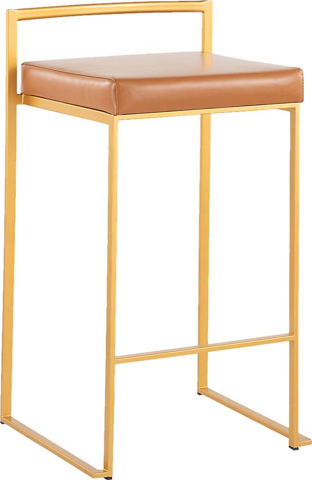 Birdlake II Camel Counter Height Stool, Set of 2 - Thumbnail - Image 2