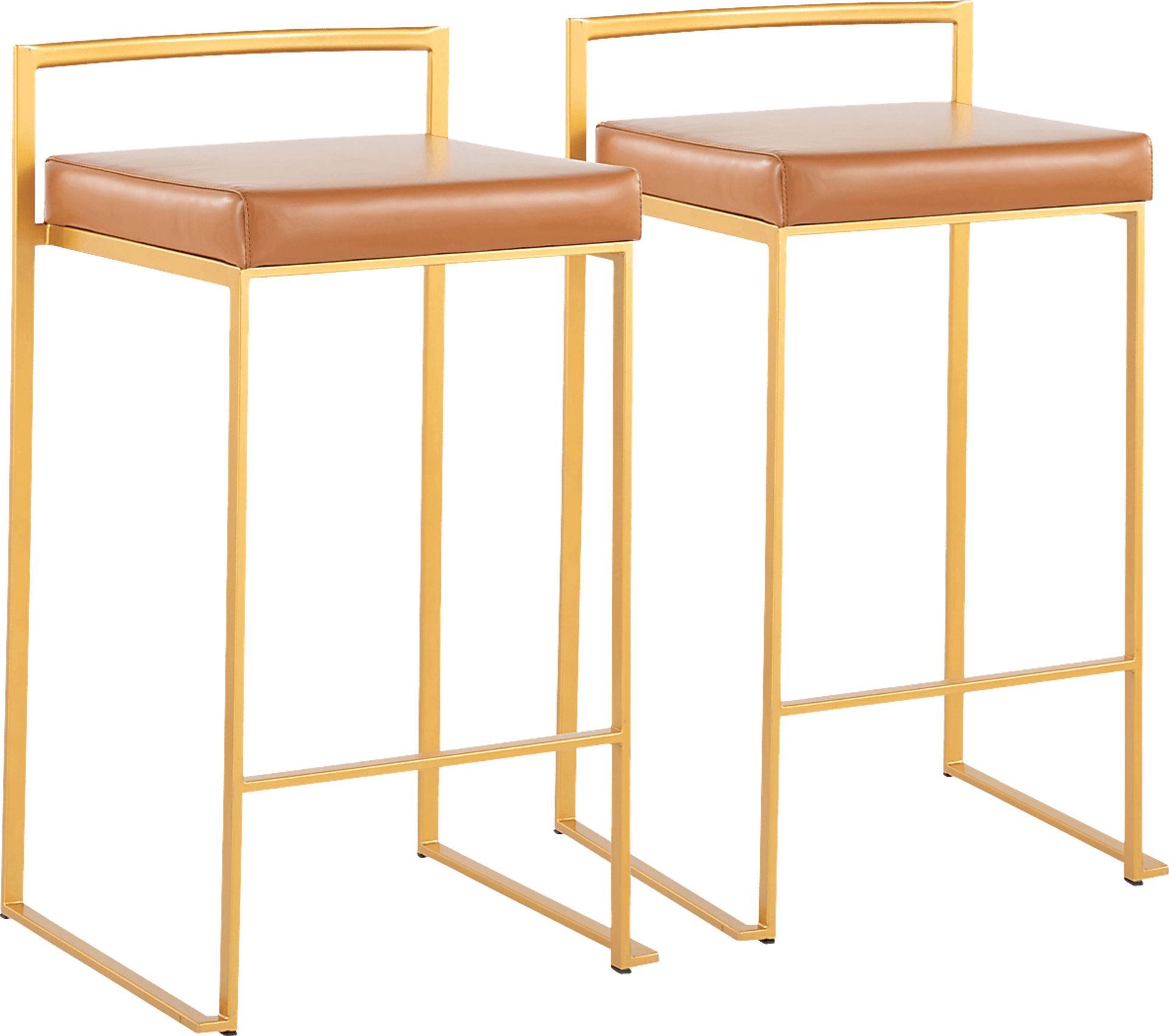 Birdlake II Camel Counter Height Stool, Set of 2 - Image 1