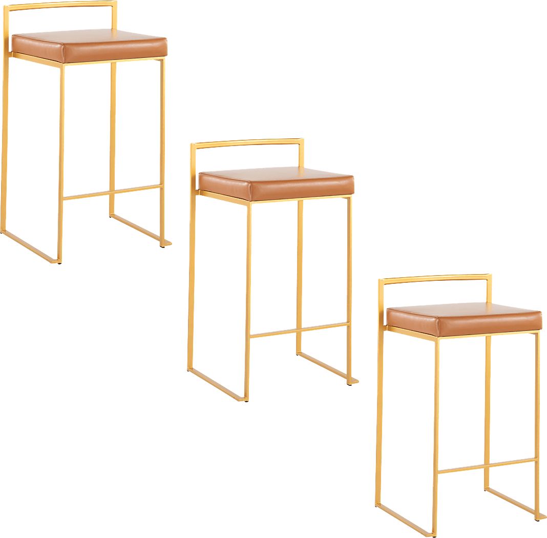 Birdlake II Camel Counter Height Stool, Set of 3