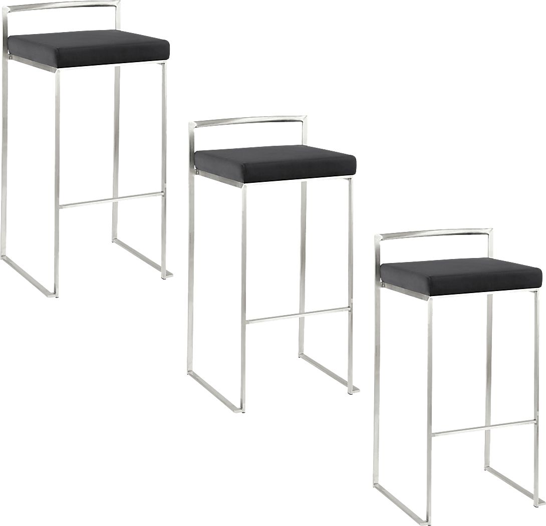 Birdlake IV Blue Barstool, Set of 3