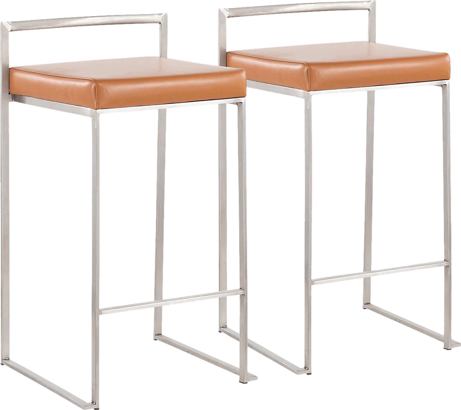 Birdlake IV Camel Counter Height Stool, Set of 2 - Image 1
