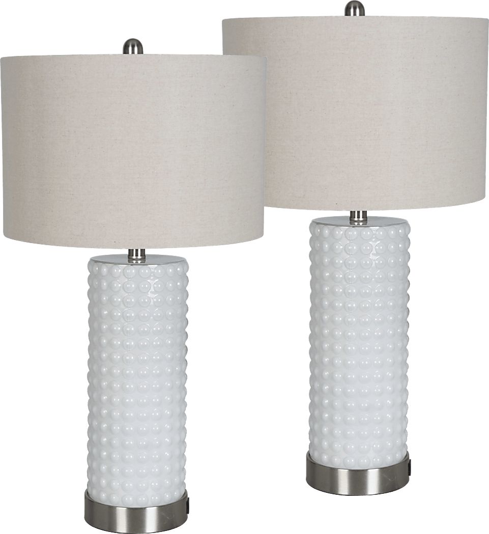 Birscoe White Table Lamps, Set of 2
