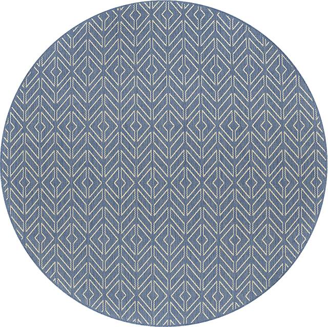 Biscay Chambray 7'6 Round Indoor/Outdoor Rug - Thumbnail - Image 1
