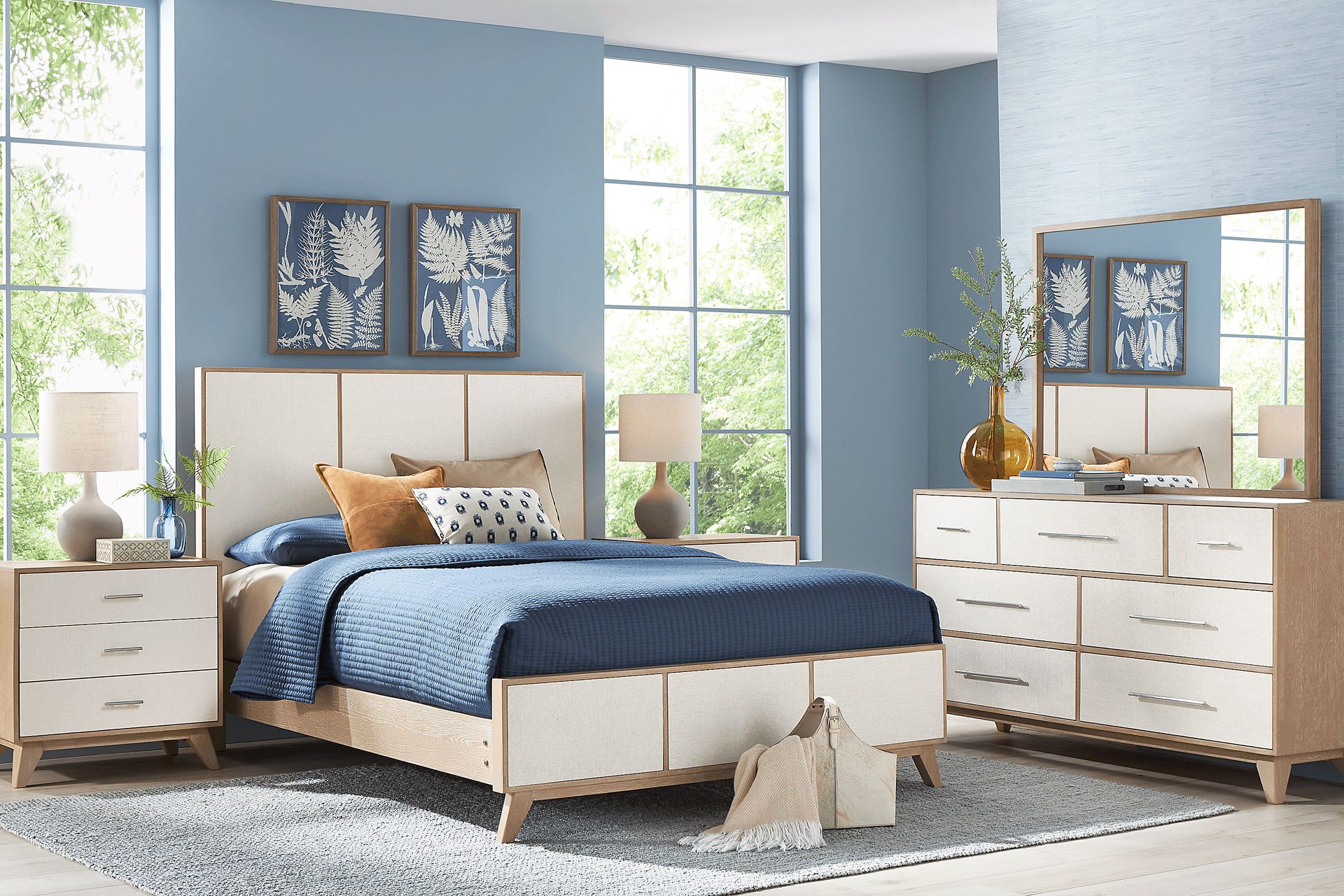 Biscayne Natural 3 Pc Queen Panel Bed - Image 2