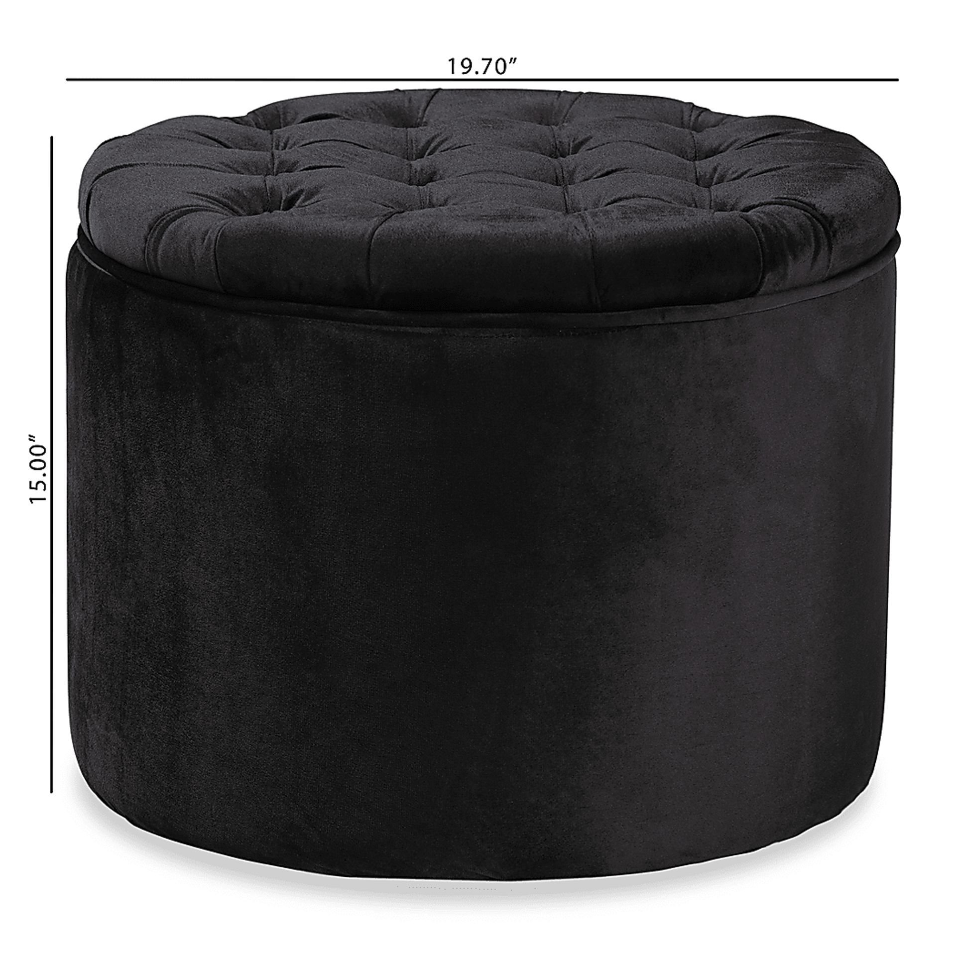 Bissonet Black Ottoman - Image 8