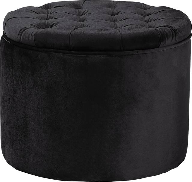 Bissonet Black Ottoman - Thumbnail - Image 1