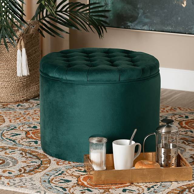 Bissonet Green Ottoman - Thumbnail - Image 5
