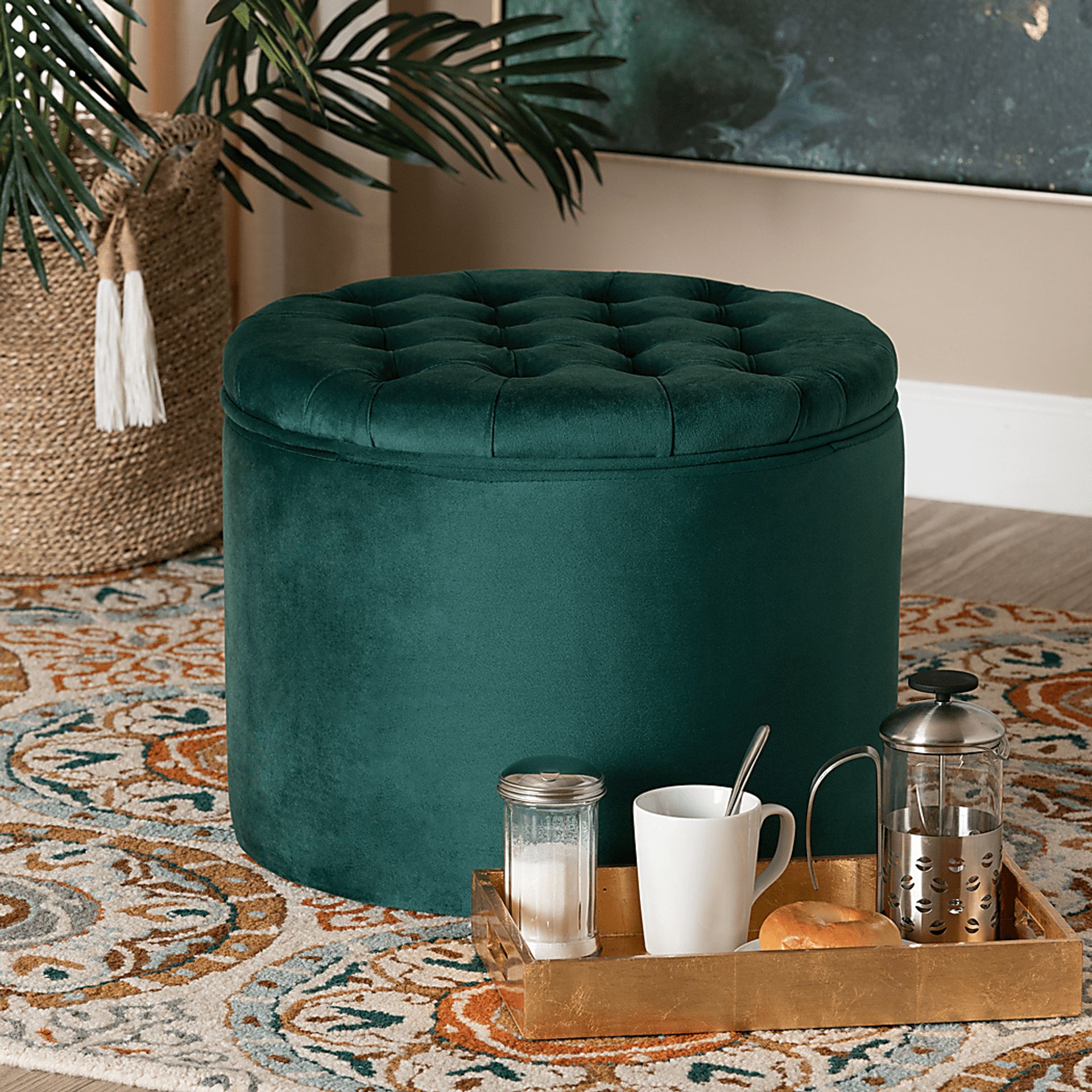 Bissonet Green Ottoman - Image 5