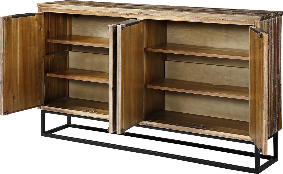 Bissonnett Brown Dark Wood Credenza | Rooms to Go