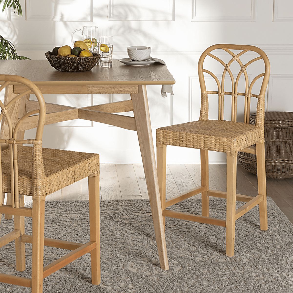Blachleyville Natural Beige,White Counter Stool | Rooms to Go