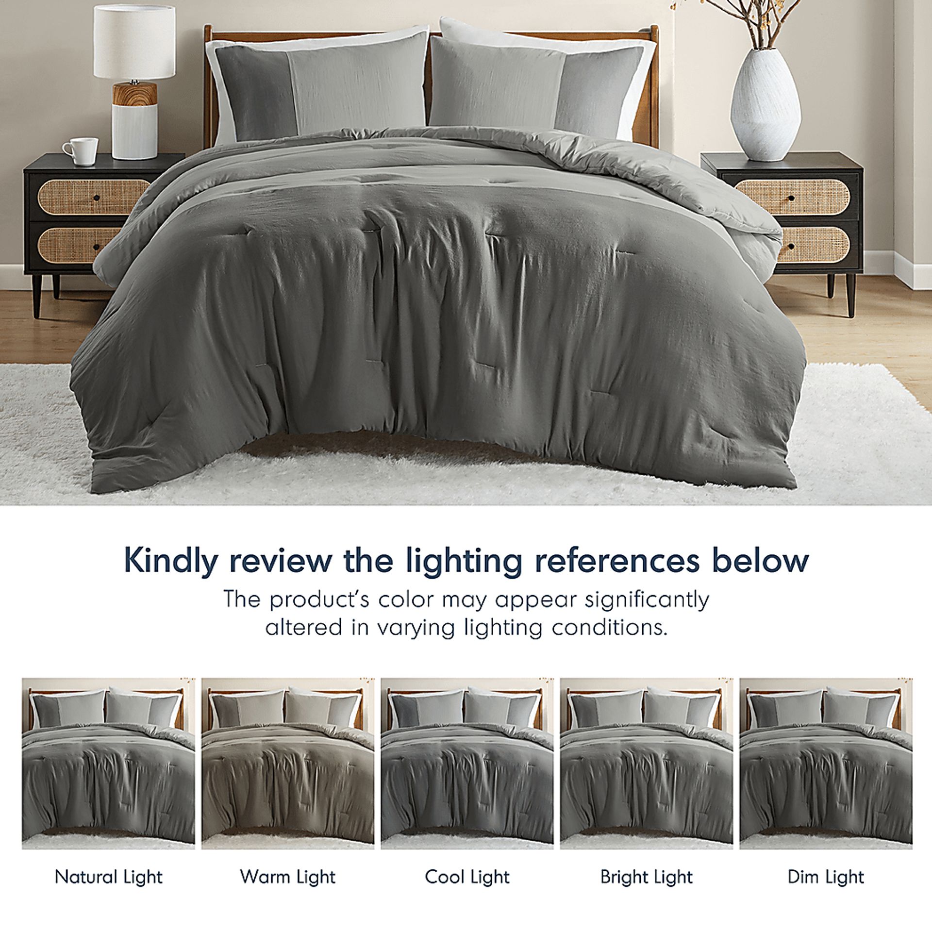 Blackthornea Gray King/California King 3 Pc Comforter Set - Image 9